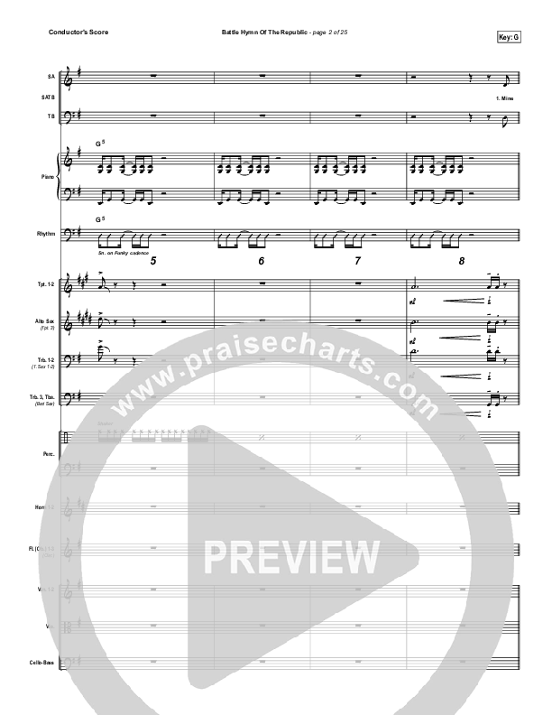 Battle Hymn Of The Republic Orchestration (PraiseCharts Band / Arr. Daniel Galbraith)
