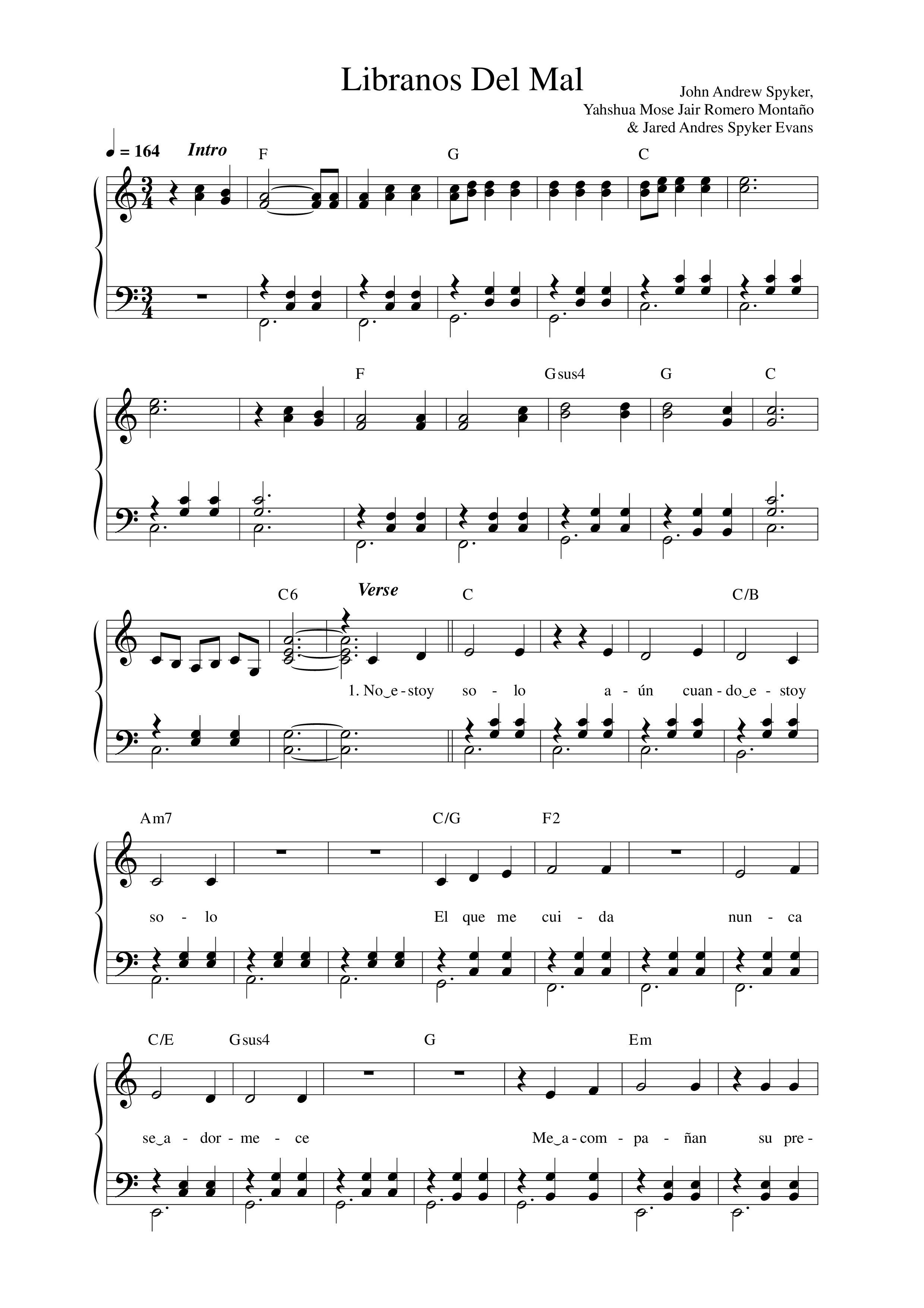 Líbranos del mal Lead Sheet Melody (Música Más Vida)