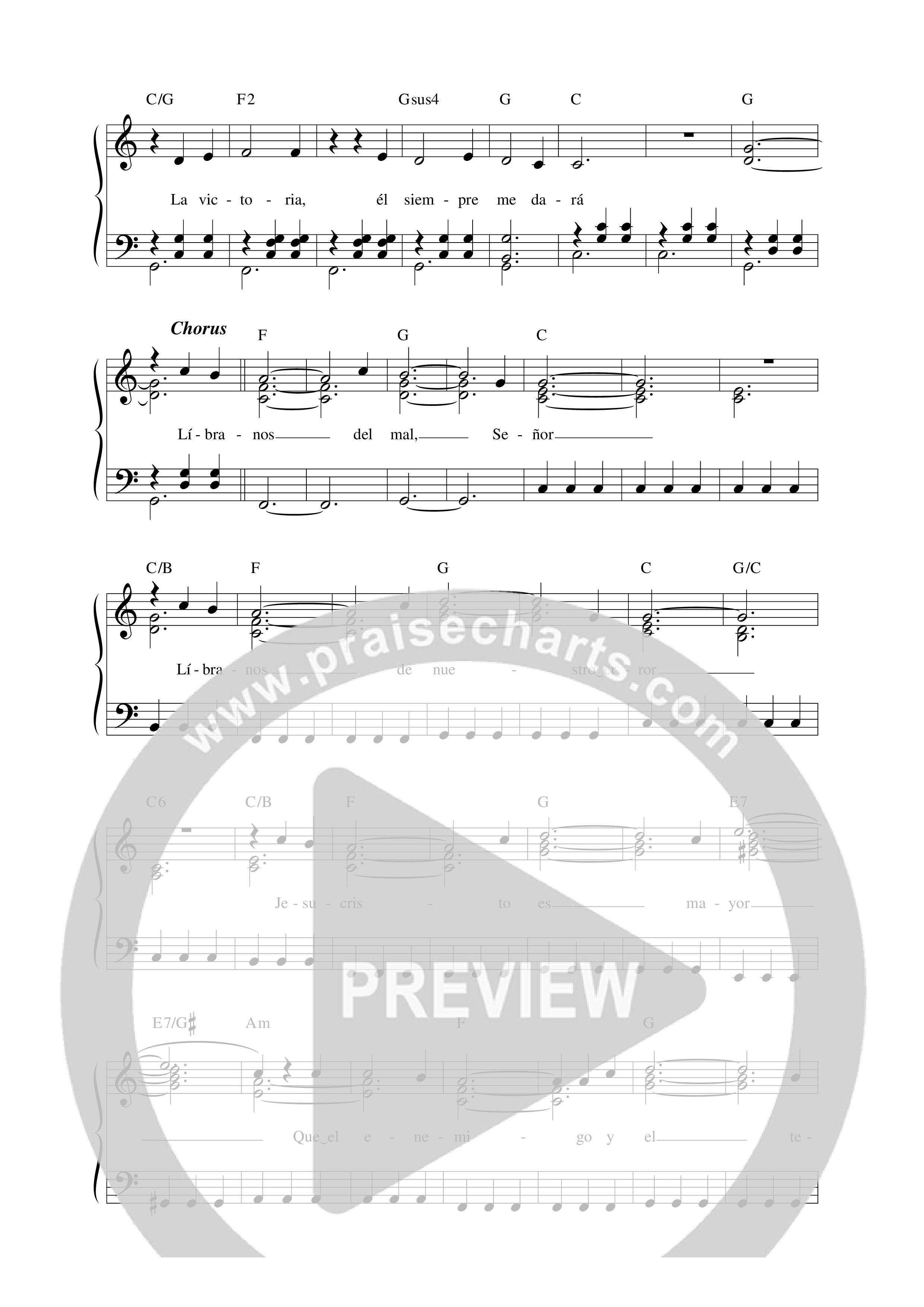 Líbranos del mal Lead Sheet Melody (Música Más Vida)