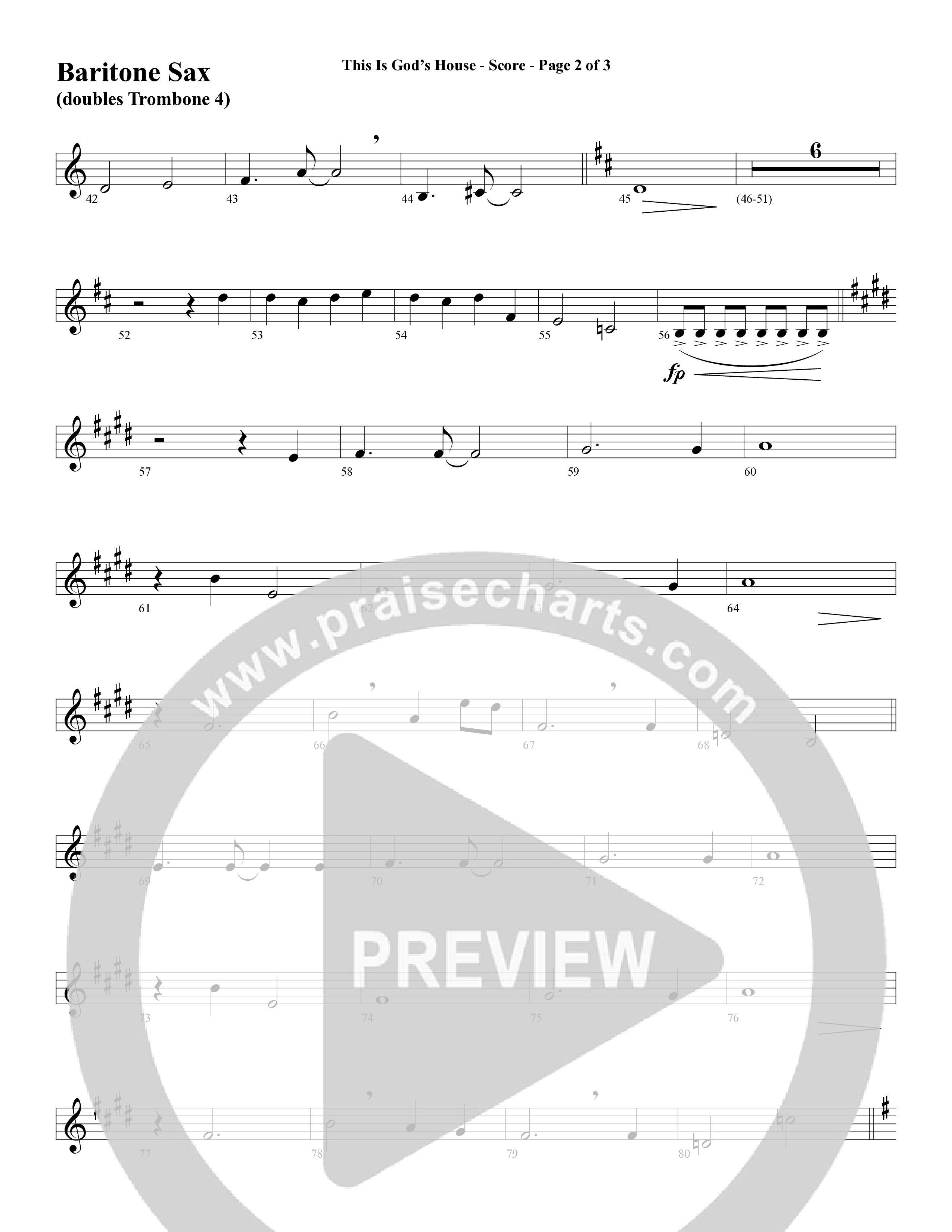 This Is God’s House (Choral Anthem SATB) Bari Sax (Word Music Choral / Arr. Lari Goss / Regi Stone)