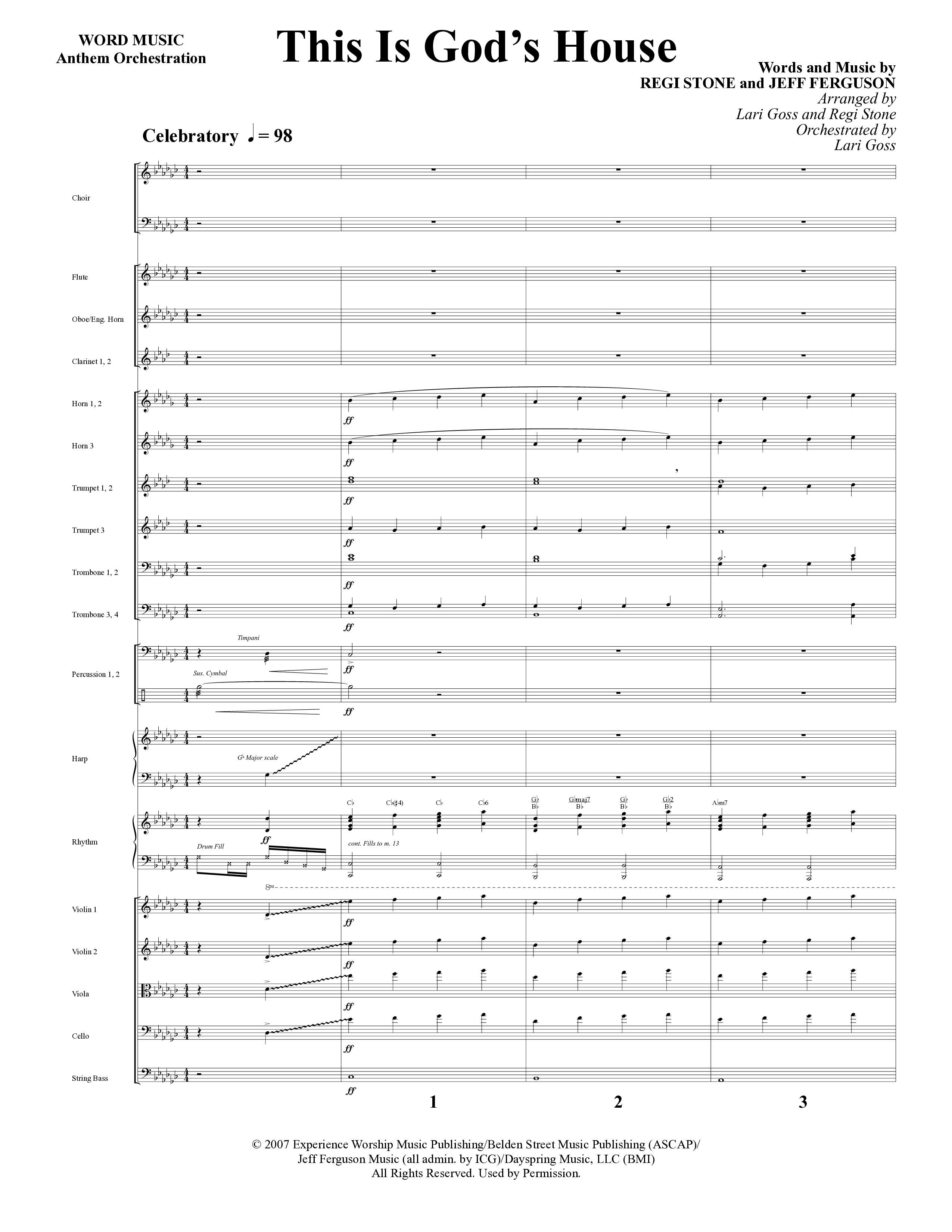 This Is God’s House (Choral Anthem SATB) Orchestration (Word Music Choral / Arr. Lari Goss / Regi Stone)