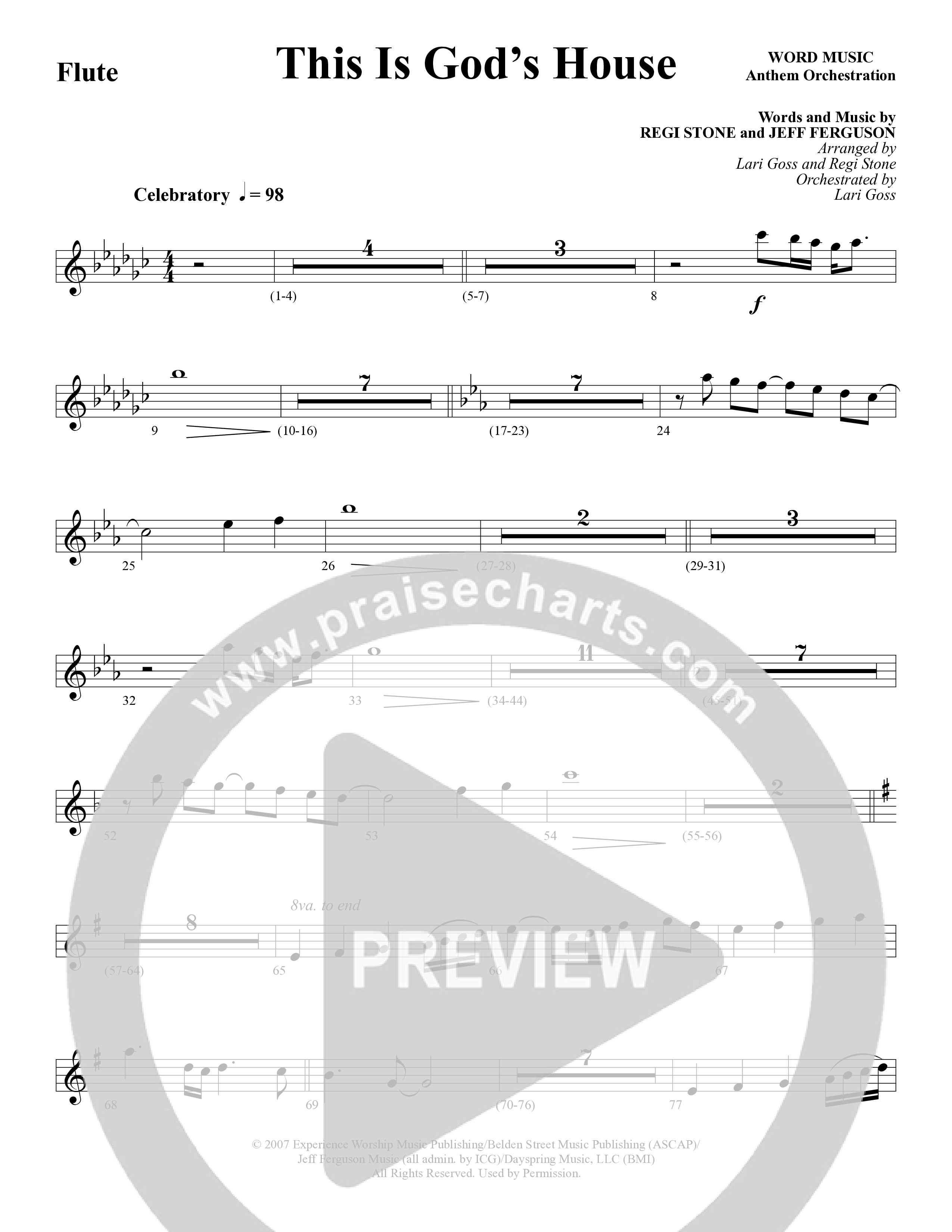 This Is God’s House (Choral Anthem SATB) Flute (Word Music Choral / Arr. Lari Goss / Regi Stone)
