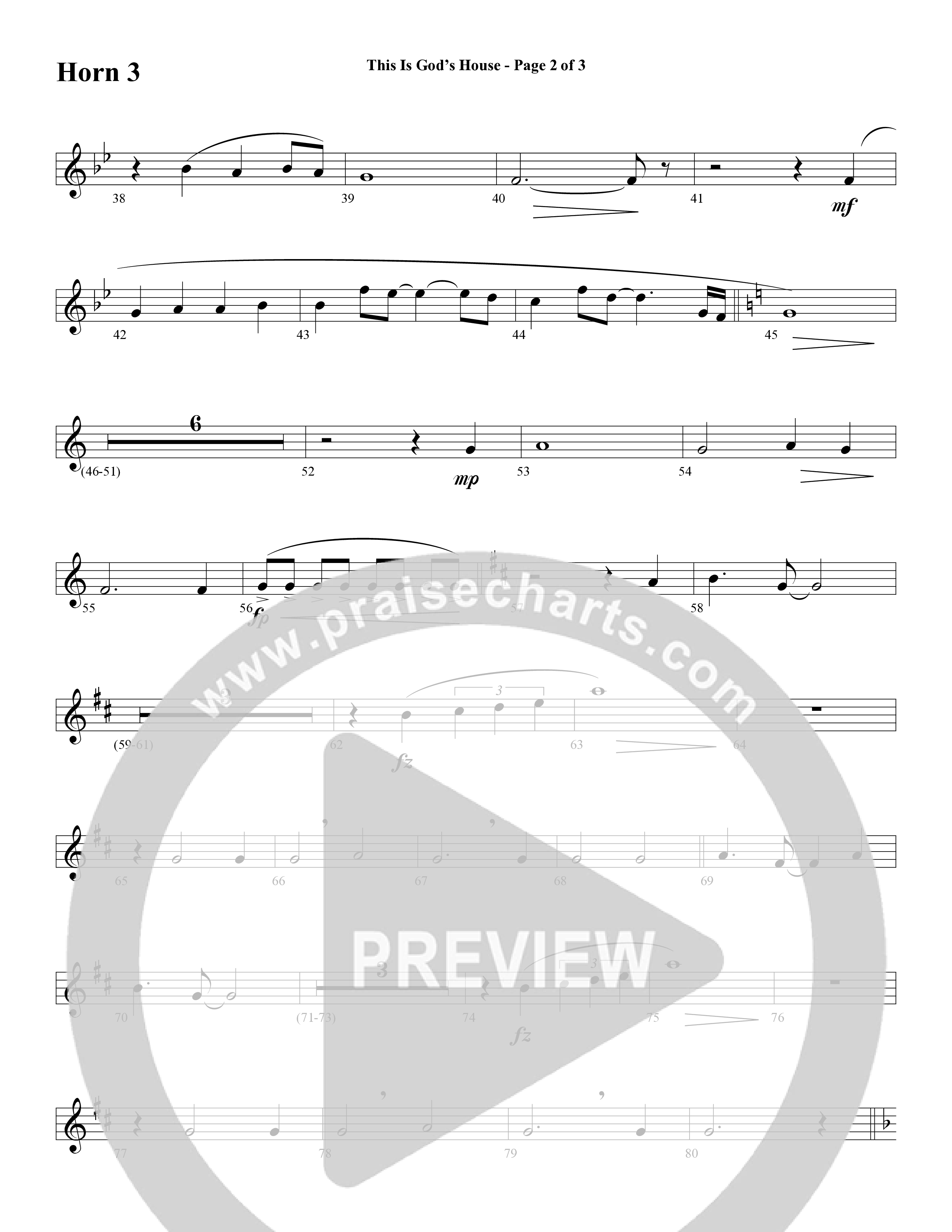 This Is God’s House (Choral Anthem SATB) French Horn 3 (Word Music Choral / Arr. Lari Goss / Regi Stone)