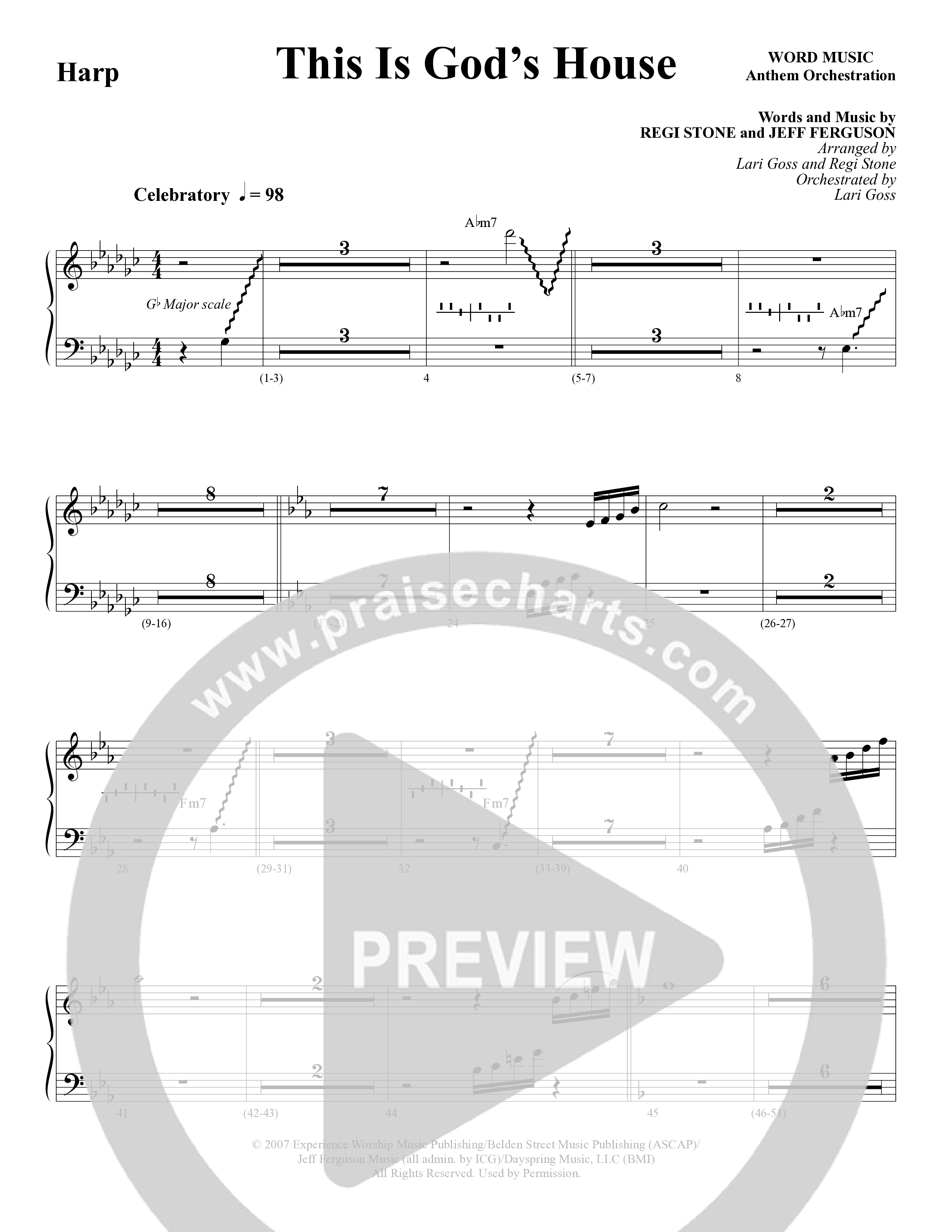 This Is God’s House (Choral Anthem SATB) Harp (Word Music Choral / Arr. Lari Goss / Regi Stone)