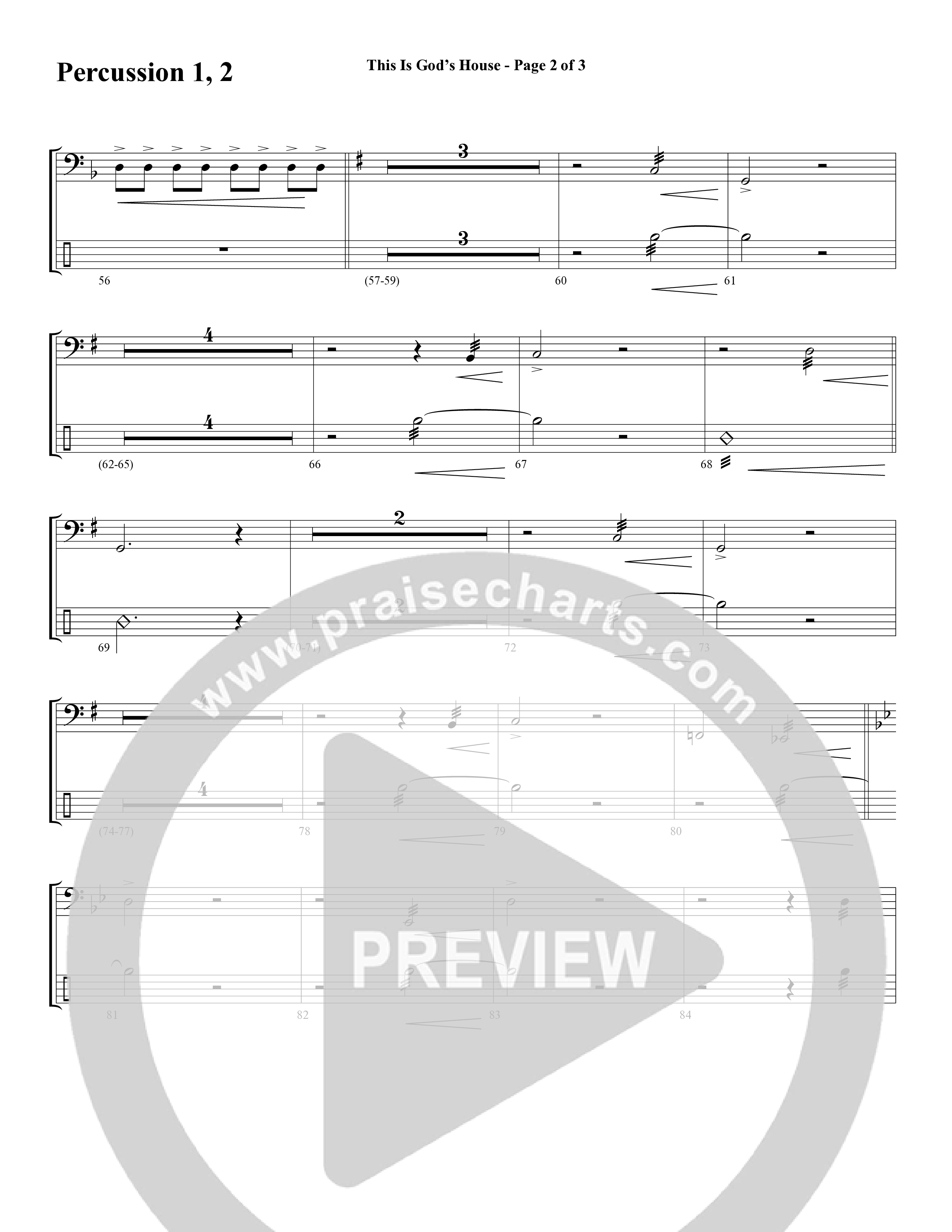 This Is God’s House (Choral Anthem SATB) Percussion 1/2 (Word Music Choral / Arr. Lari Goss / Regi Stone)