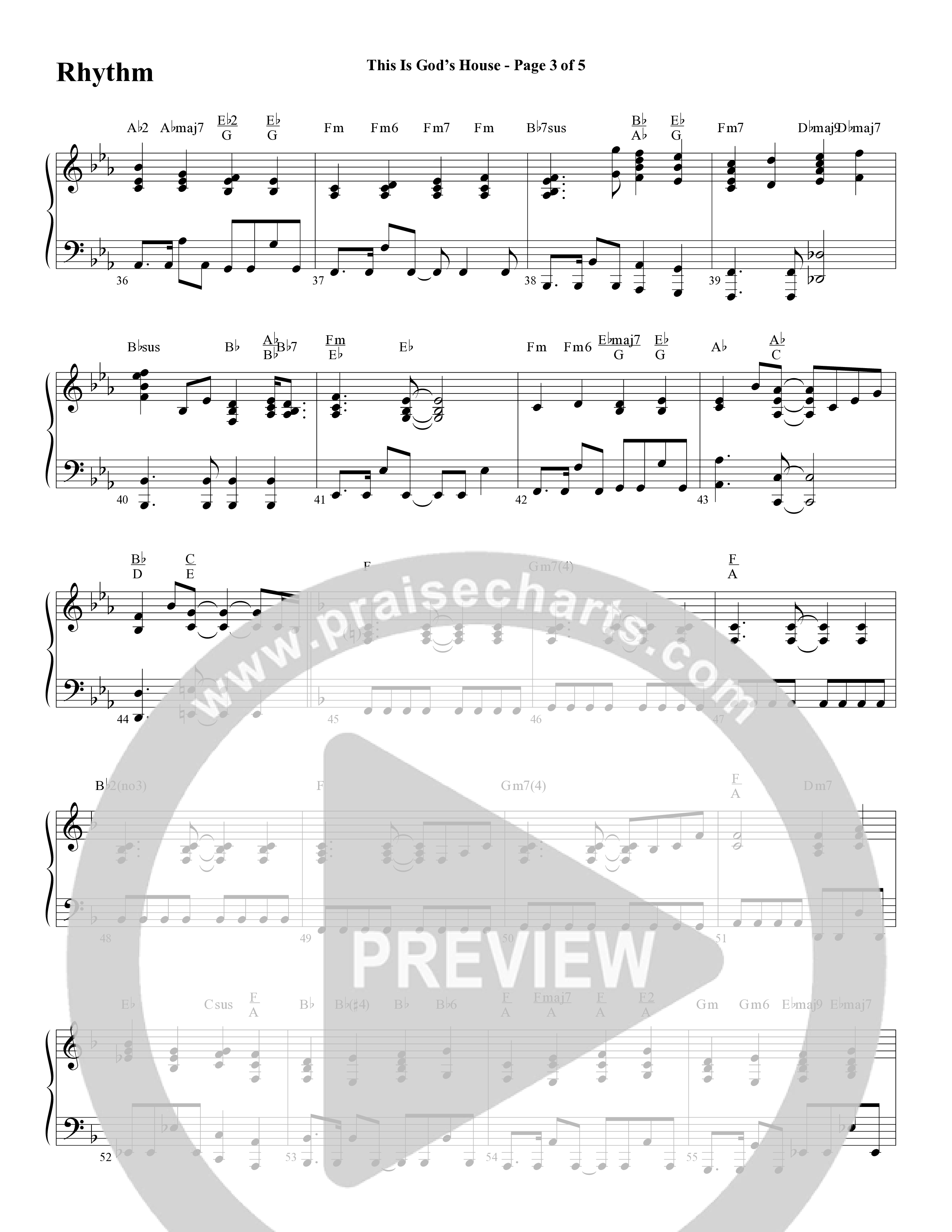 This Is God’s House (Choral Anthem SATB) Rhythm Chart (Word Music Choral / Arr. Lari Goss / Regi Stone)
