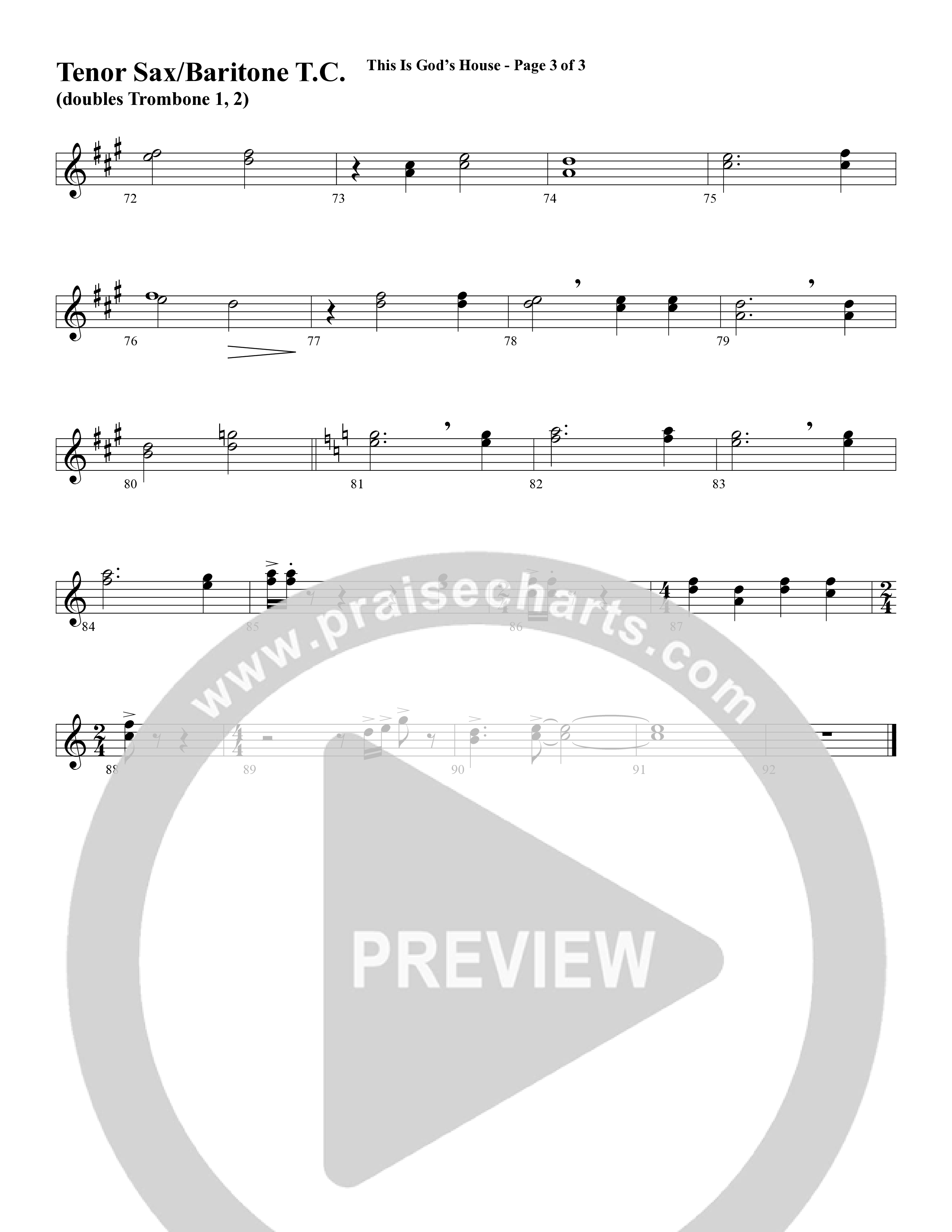 This Is God’s House (Choral Anthem SATB) Tenor Sax/Baritone T.C. (Word Music Choral / Arr. Lari Goss / Regi Stone)