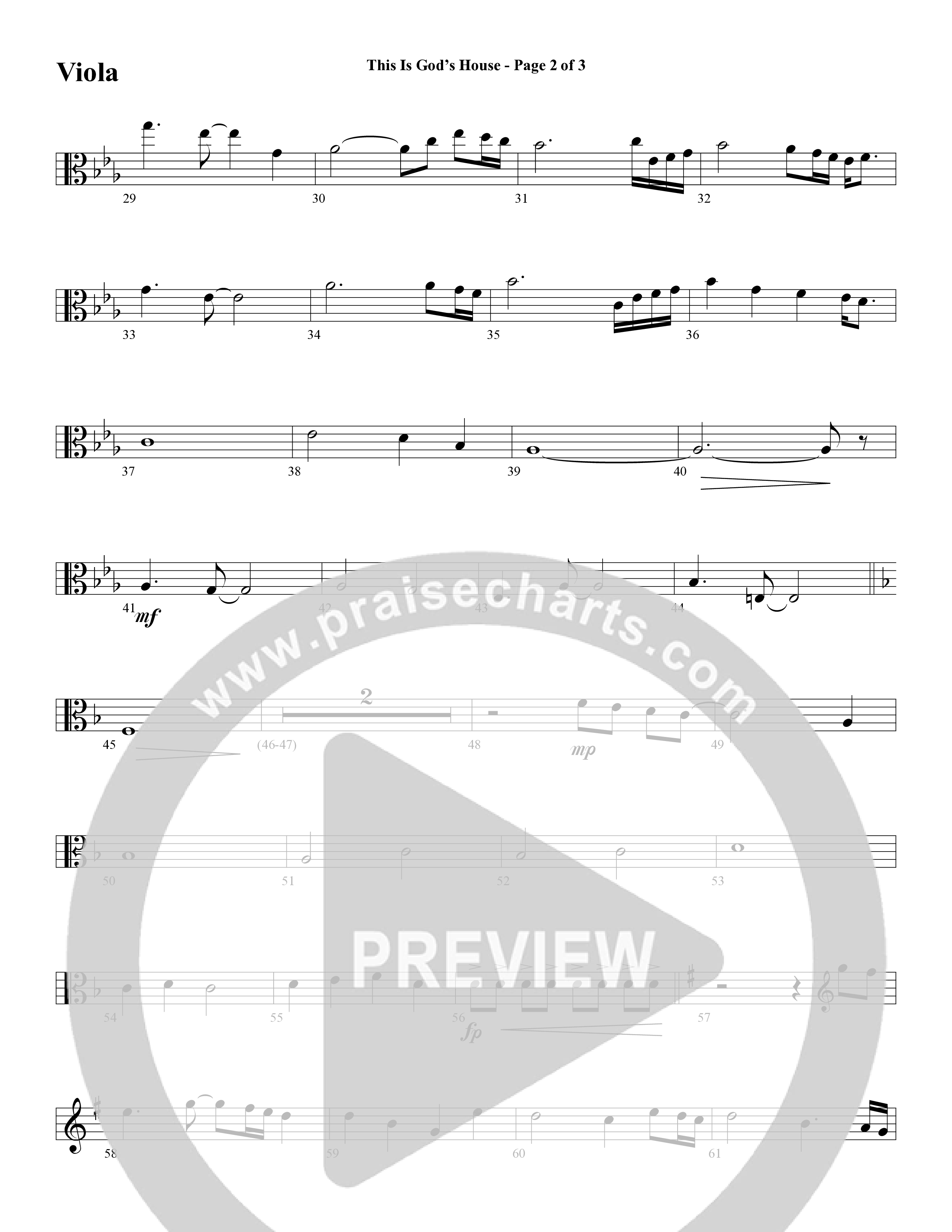 This Is God’s House (Choral Anthem SATB) Viola (Word Music Choral / Arr. Lari Goss / Regi Stone)