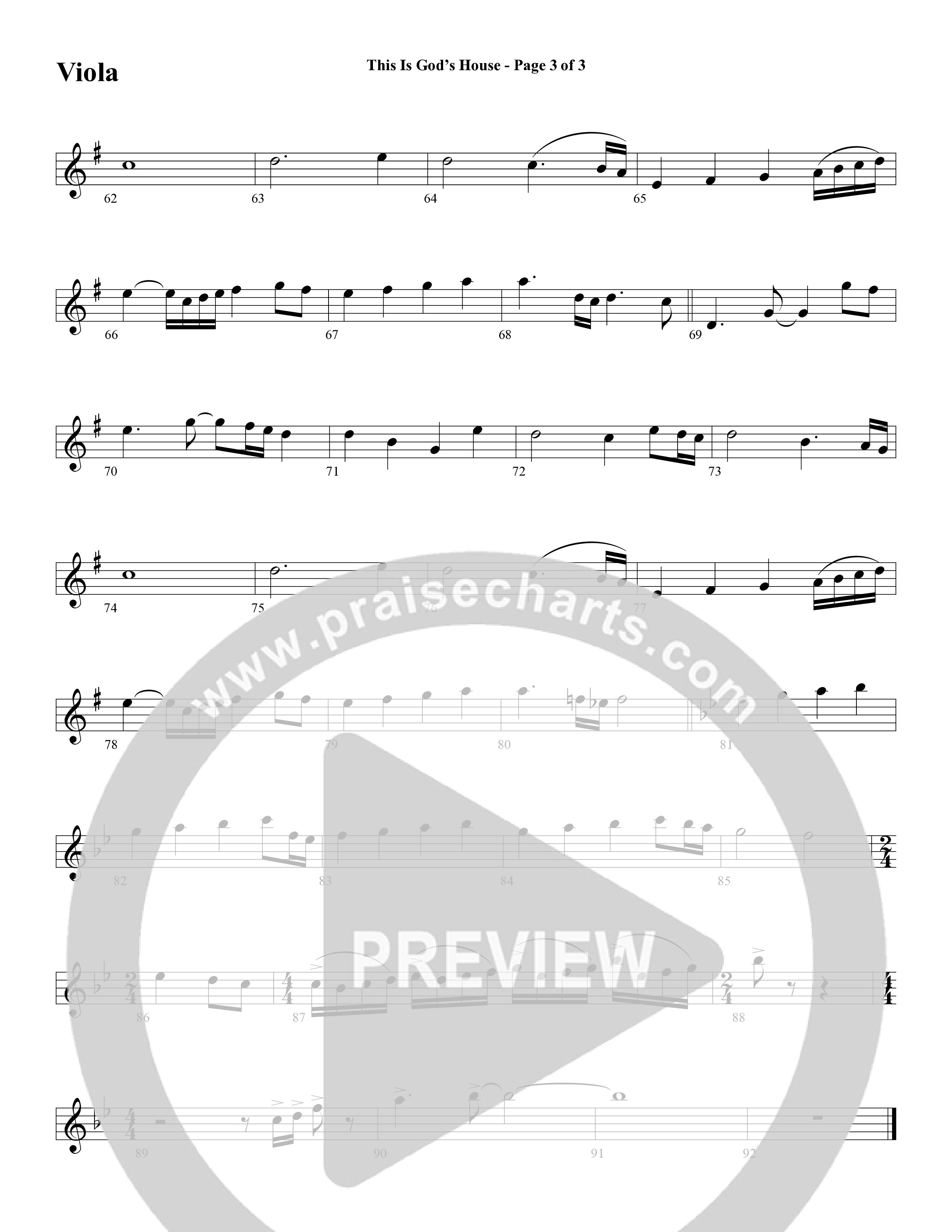 This Is God’s House (Choral Anthem SATB) Viola (Word Music Choral / Arr. Lari Goss / Regi Stone)