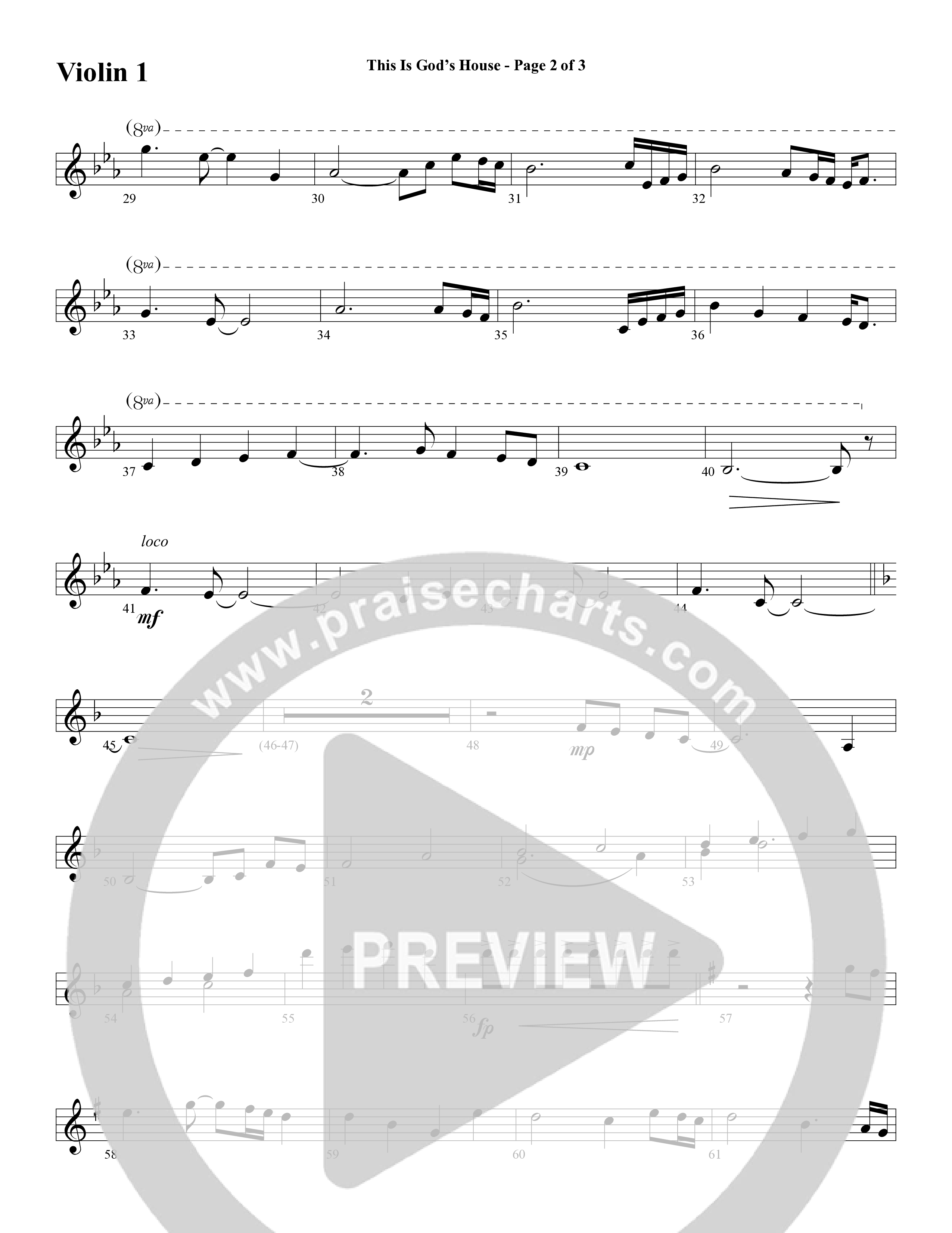 This Is God’s House (Choral Anthem SATB) Violin 1/2 (Word Music Choral / Arr. Lari Goss / Regi Stone)