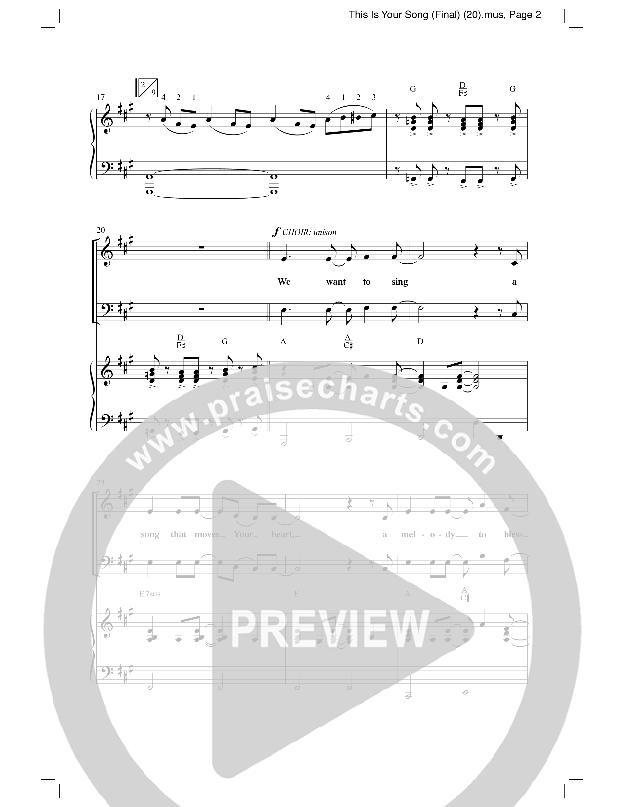 This Is Your Song (Choral Anthem SATB) Anthem (SATB/Piano) (Word Music Choral / Tom Brooks)