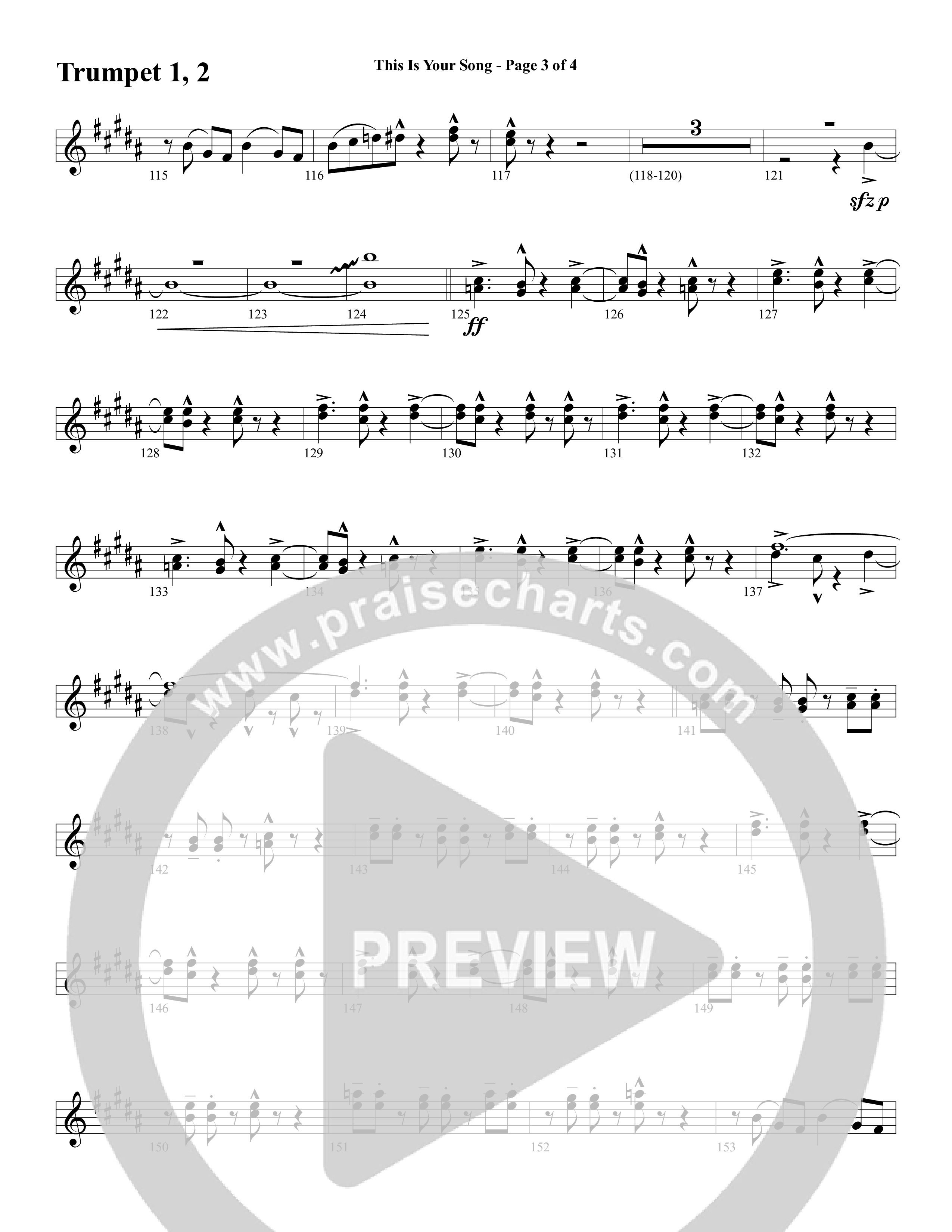 This Is Your Song (Choral Anthem SATB) Trumpet (Word Music Choral / Tom Brooks)