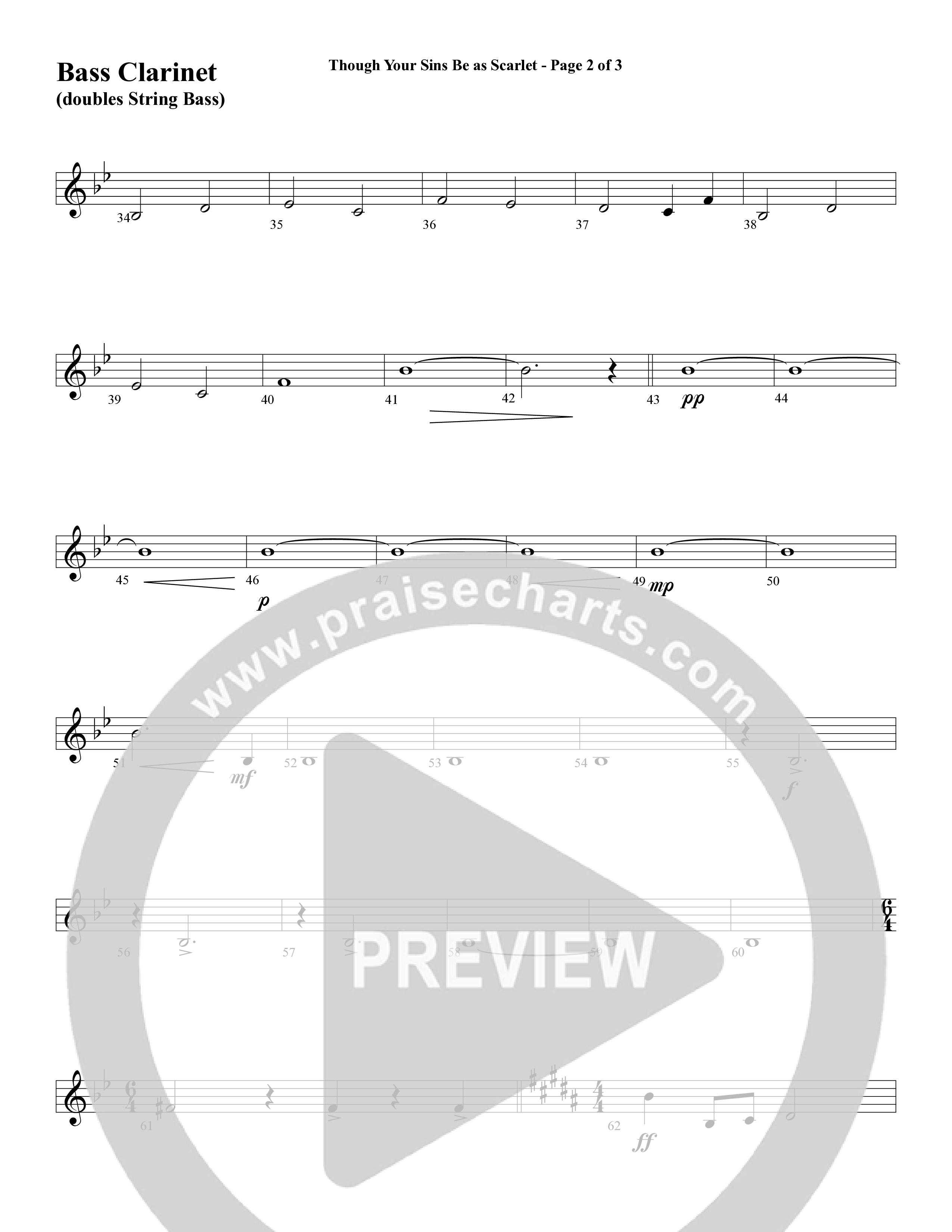 Though Your Sins Be as Scarlet (Choral Anthem SATB) Bass Clarinet (Word Music Choral / Geron Davis / Elizabeth Goodine / Wayne Goodine)