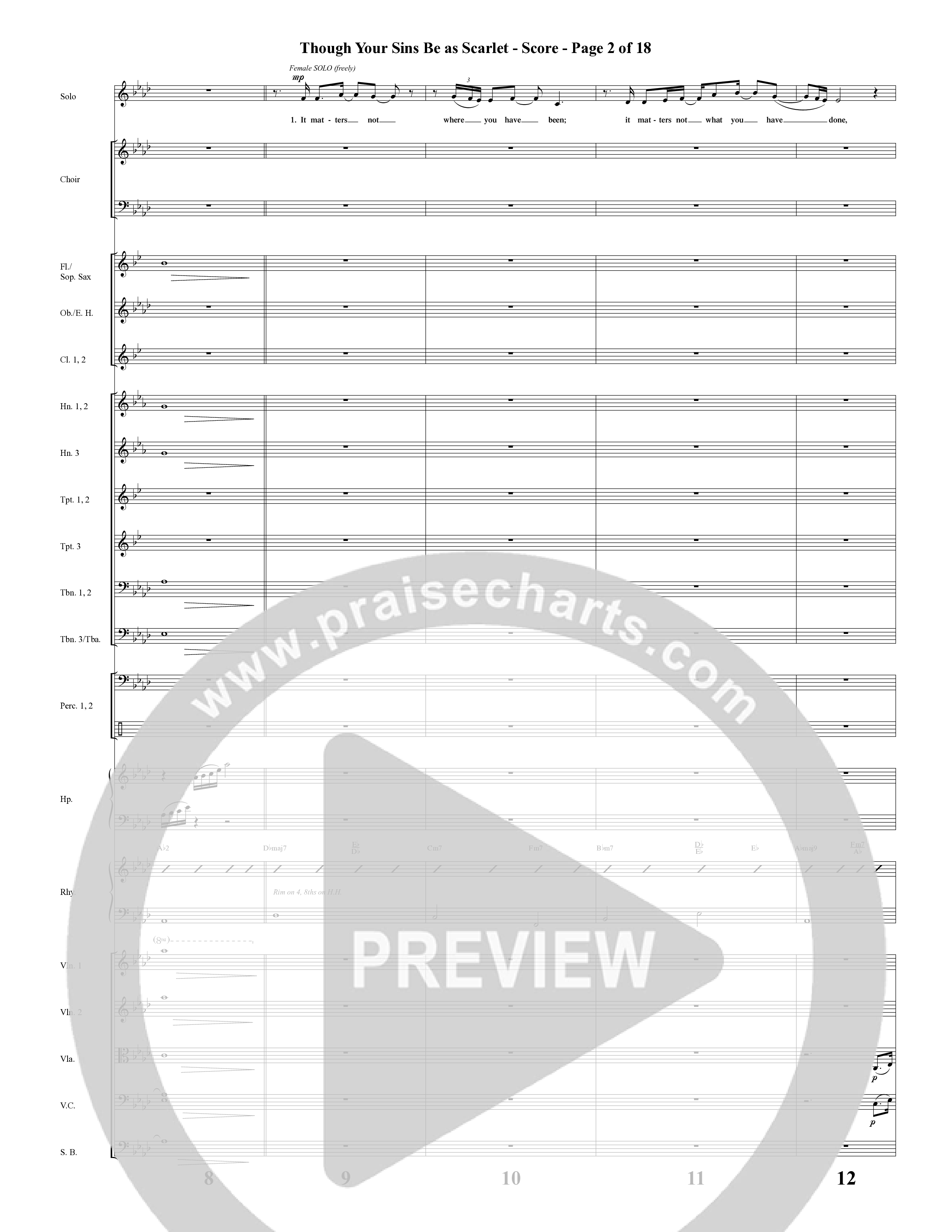 Though Your Sins Be as Scarlet (Choral Anthem SATB) Orchestration (Word Music Choral / Geron Davis / Elizabeth Goodine / Wayne Goodine)