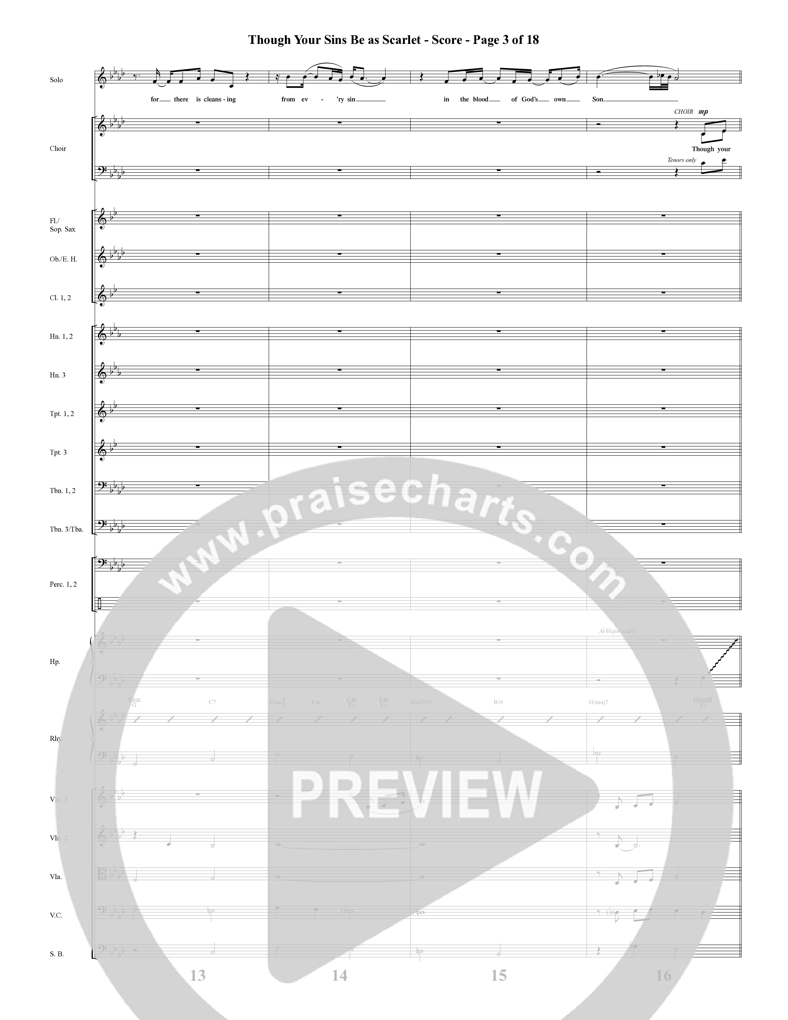 Though Your Sins Be as Scarlet (Choral Anthem SATB) Orchestration (Word Music Choral / Geron Davis / Elizabeth Goodine / Wayne Goodine)