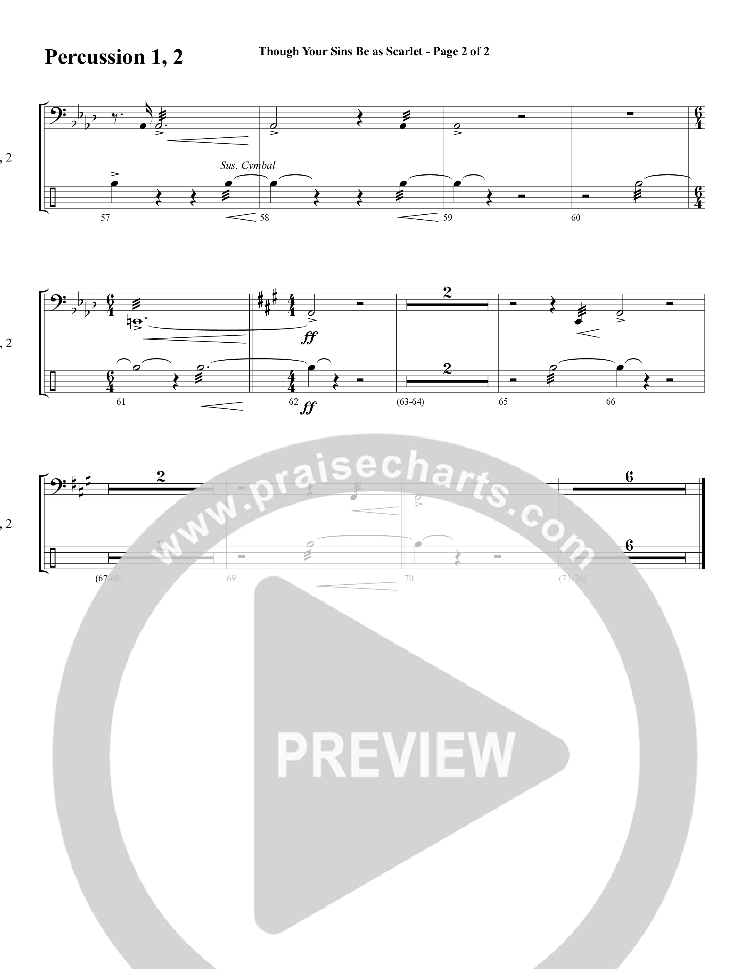 Though Your Sins Be as Scarlet (Choral Anthem SATB) Percussion 1/2 (Word Music Choral / Geron Davis / Elizabeth Goodine / Wayne Goodine)