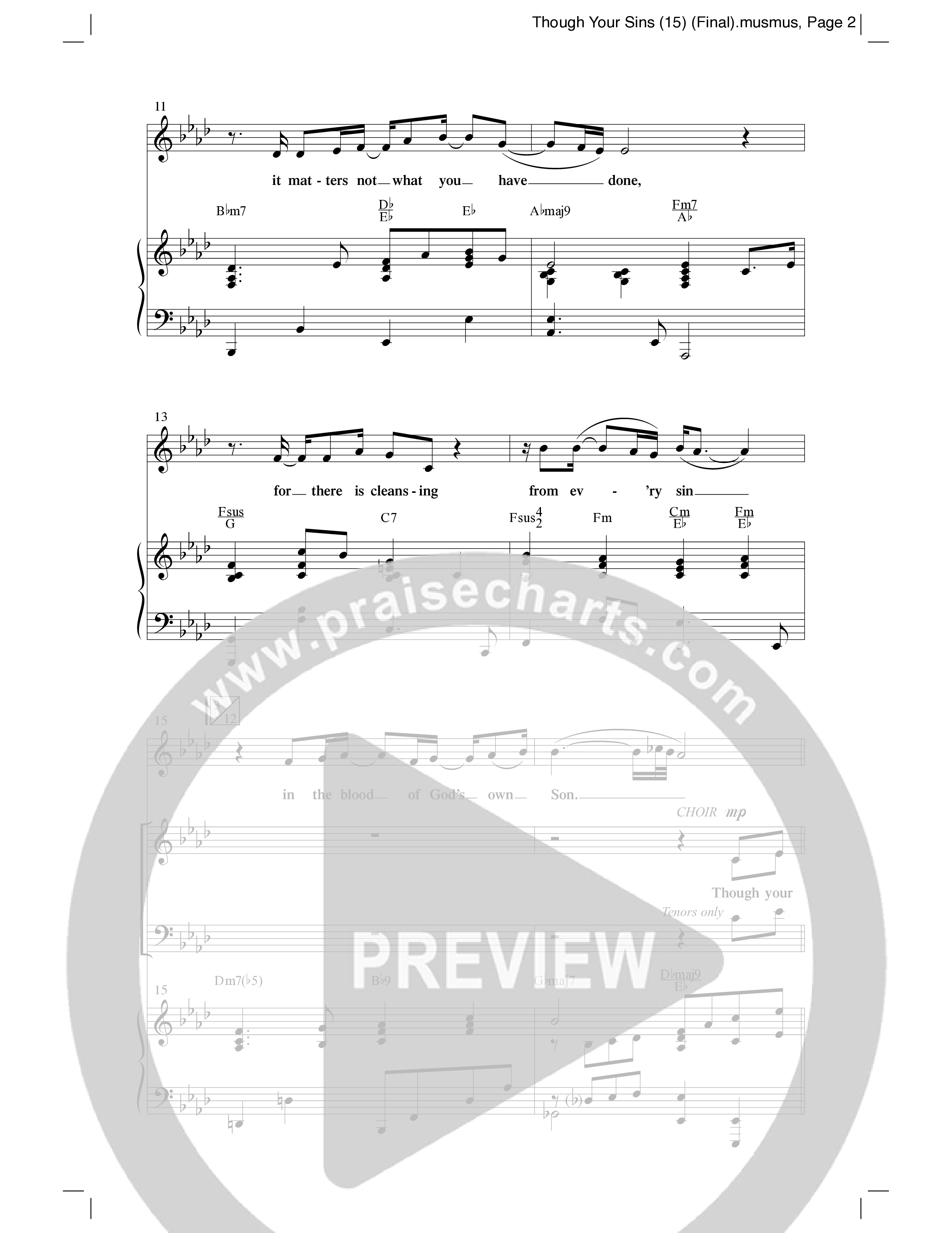 Though Your Sins Be as Scarlet (Choral Anthem SATB) Anthem (SATB/Piano) (Word Music Choral / Geron Davis / Elizabeth Goodine / Wayne Goodine)