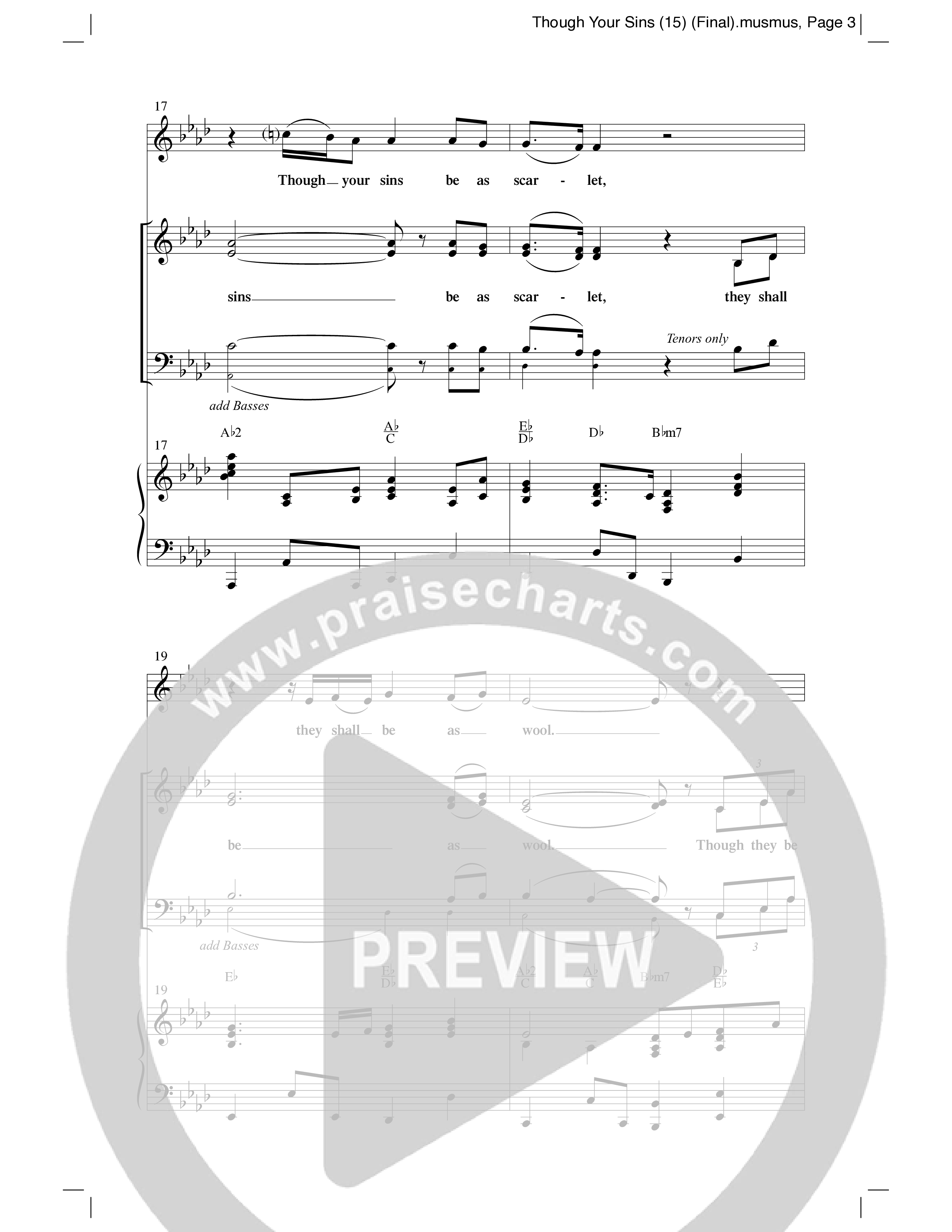 Though Your Sins Be as Scarlet (Choral Anthem SATB) Anthem (SATB/Piano) (Word Music Choral / Geron Davis / Elizabeth Goodine / Wayne Goodine)