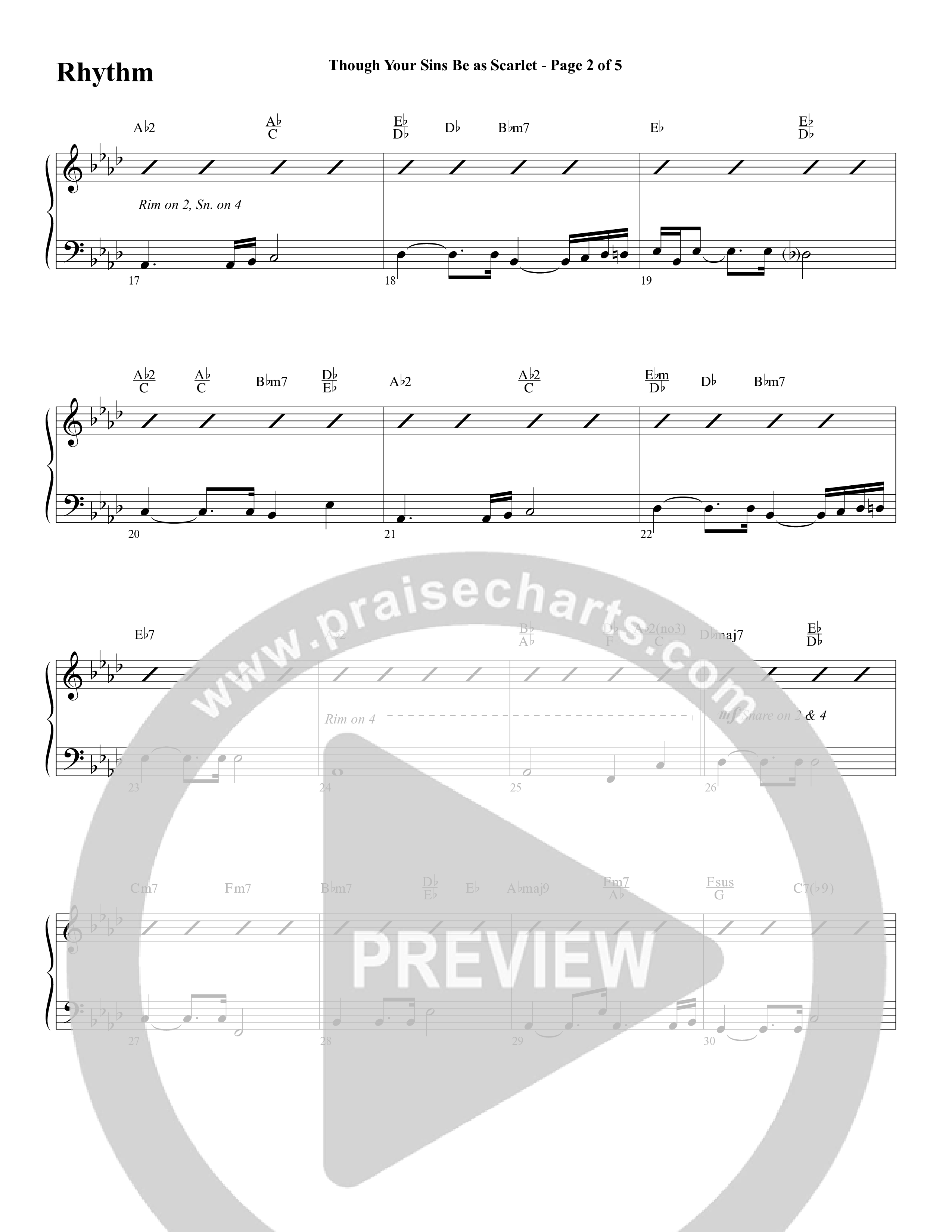 Though Your Sins Be as Scarlet (Choral Anthem SATB) Rhythm Chart (Word Music Choral / Geron Davis / Elizabeth Goodine / Wayne Goodine)
