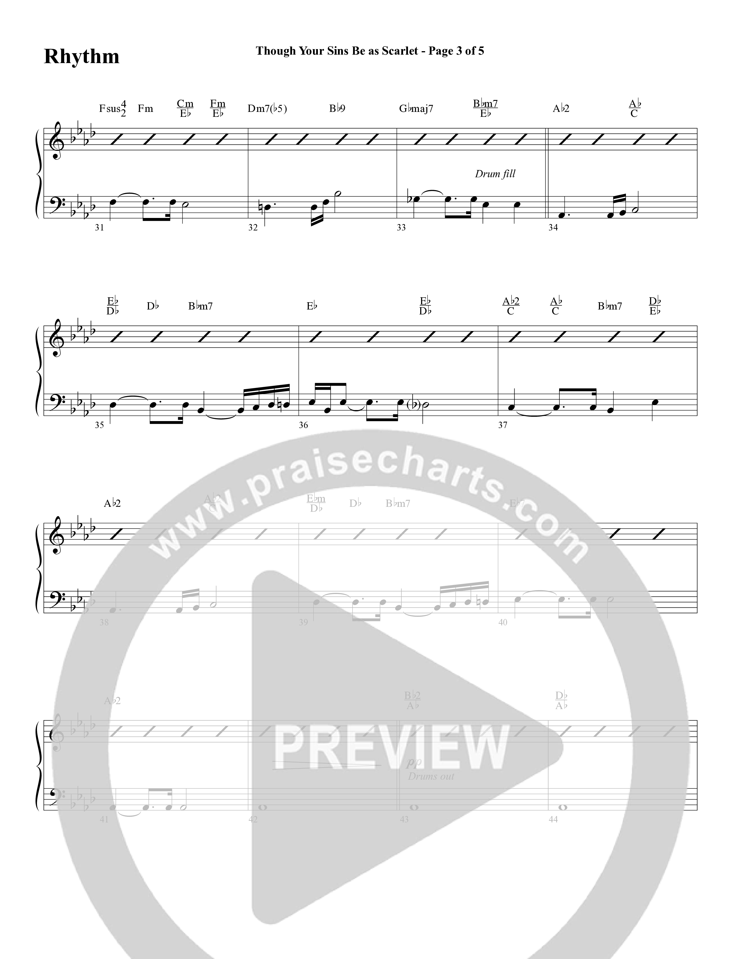Though Your Sins Be as Scarlet (Choral Anthem SATB) Rhythm Chart (Word Music Choral / Geron Davis / Elizabeth Goodine / Wayne Goodine)