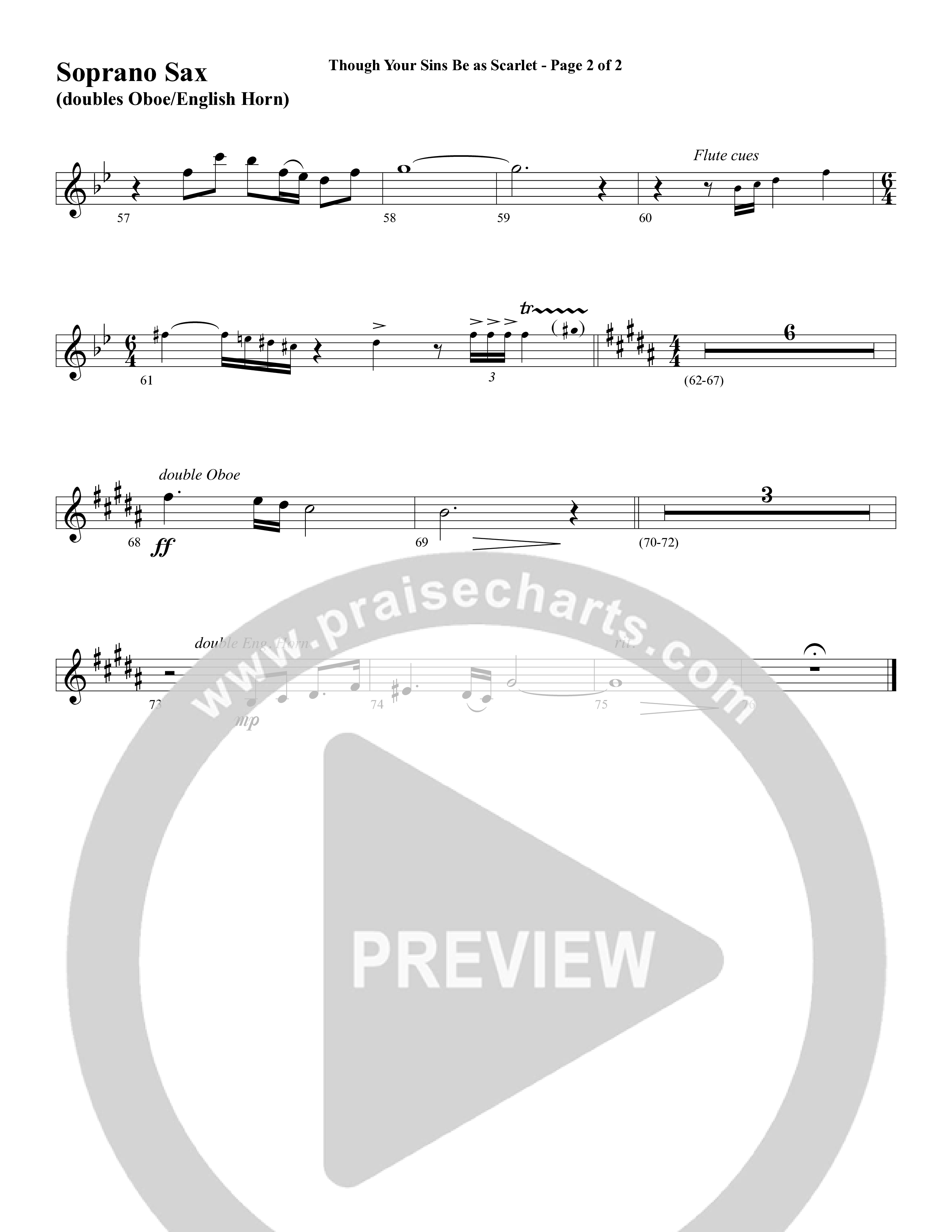 Though Your Sins Be as Scarlet (Choral Anthem SATB) Soprano Sax (Word Music Choral / Geron Davis / Elizabeth Goodine / Wayne Goodine)