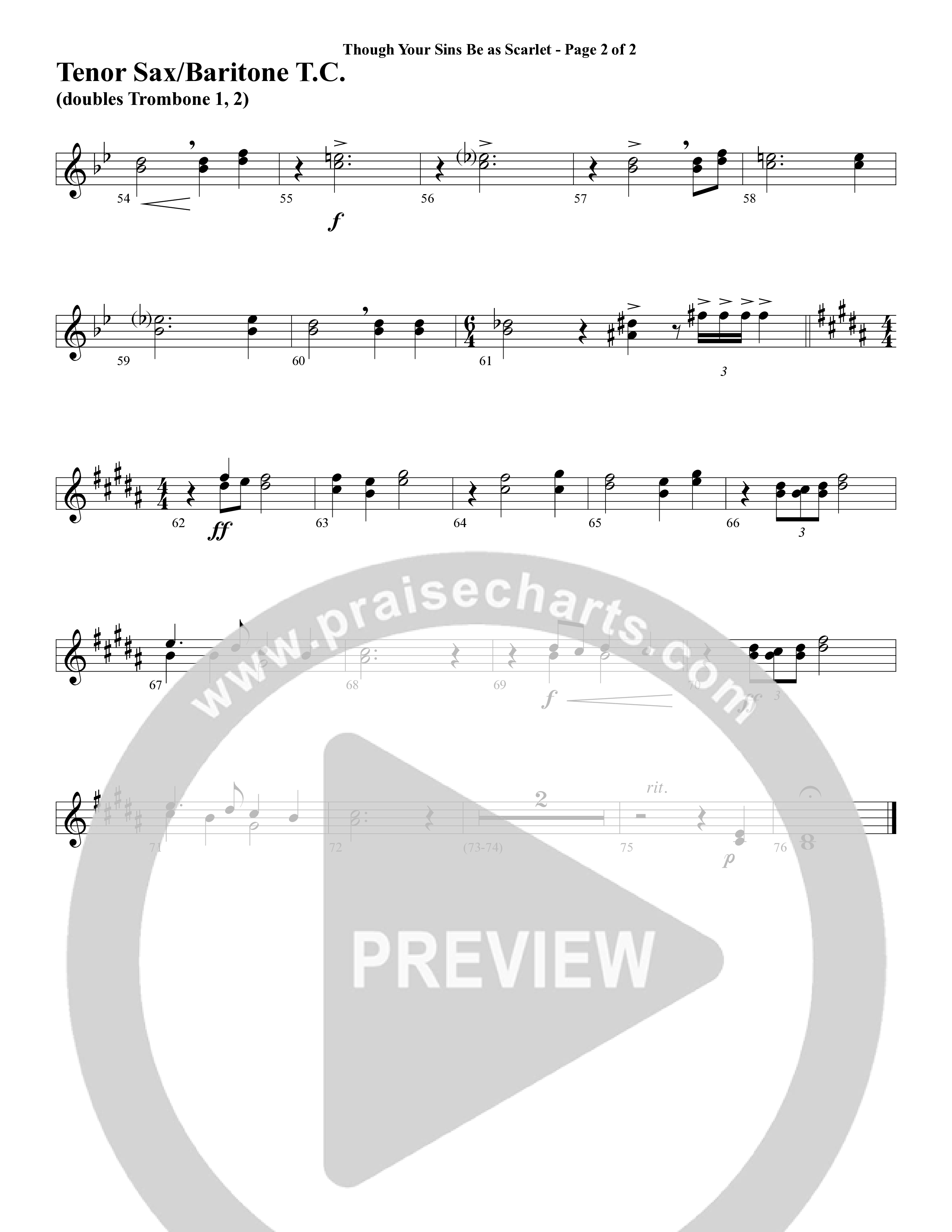 Though Your Sins Be as Scarlet (Choral Anthem SATB) Tenor Sax/Baritone T.C. (Word Music Choral / Geron Davis / Elizabeth Goodine / Wayne Goodine)