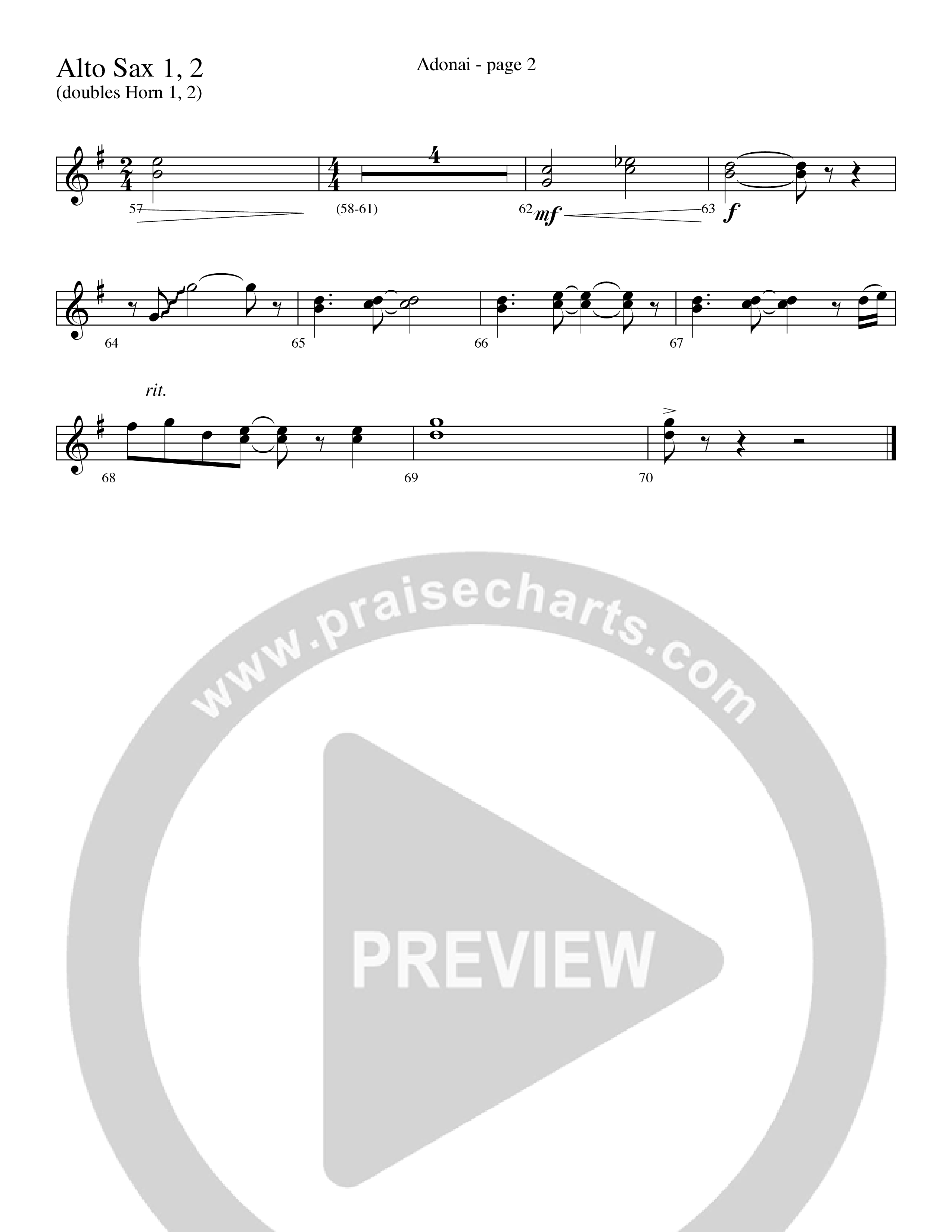 Adonai (Choral Anthem SATB) Alto Sax 1/2 (Word Music Choral / Bradley Knight / Regi Stone)