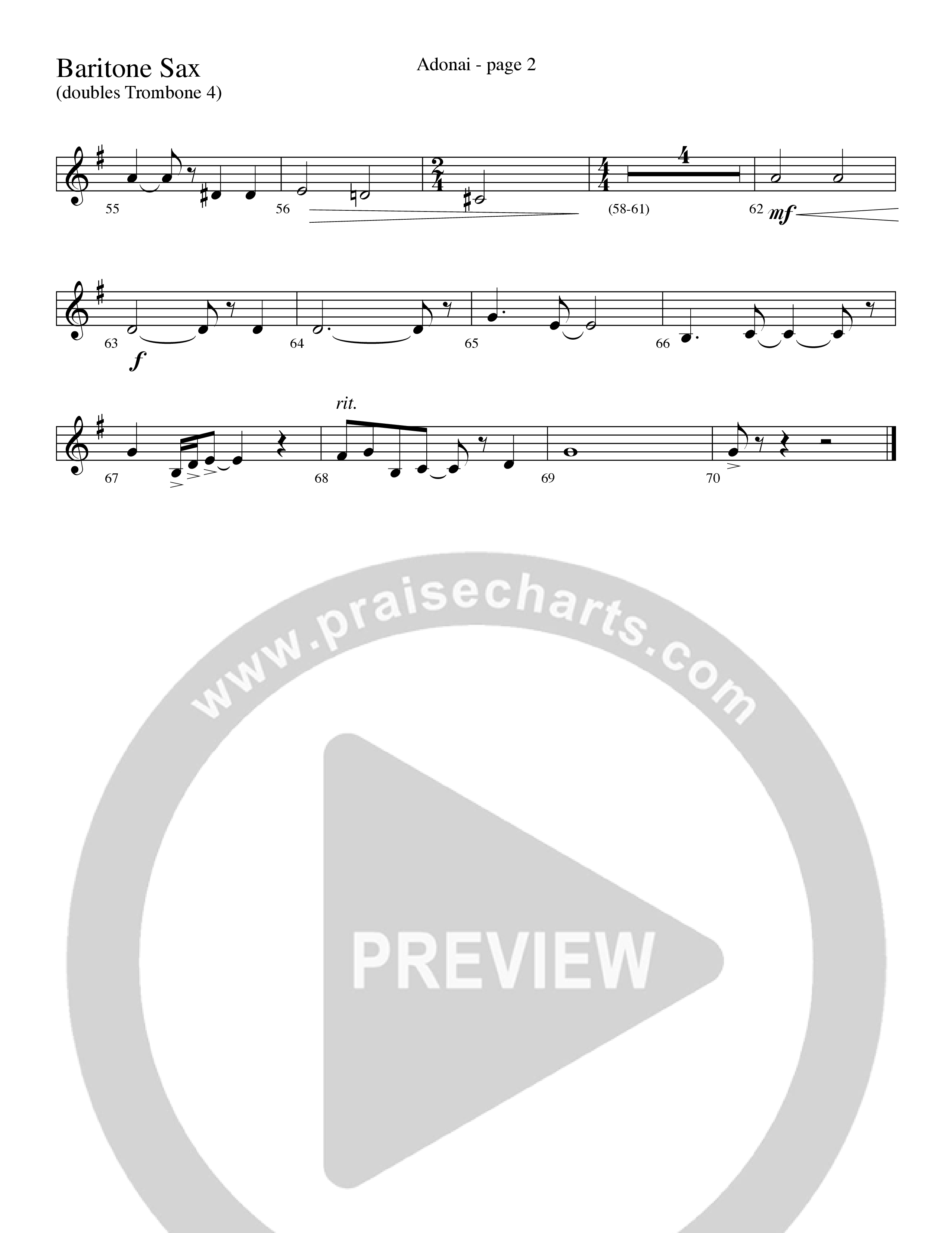 Adonai (Choral Anthem SATB) Bari Sax (Word Music Choral / Bradley Knight / Regi Stone)