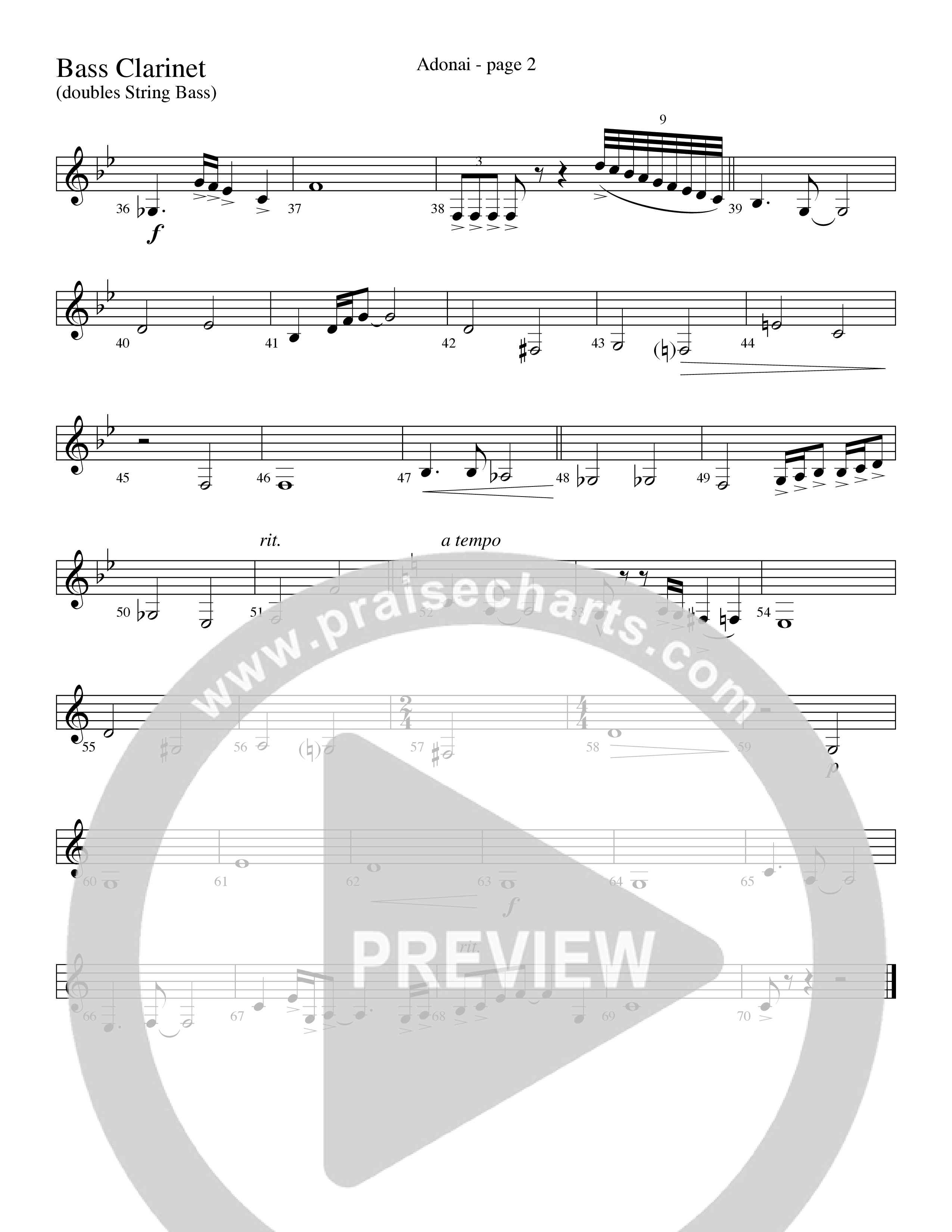 Adonai (Choral Anthem SATB) Bass Clarinet (Word Music Choral / Bradley Knight / Regi Stone)