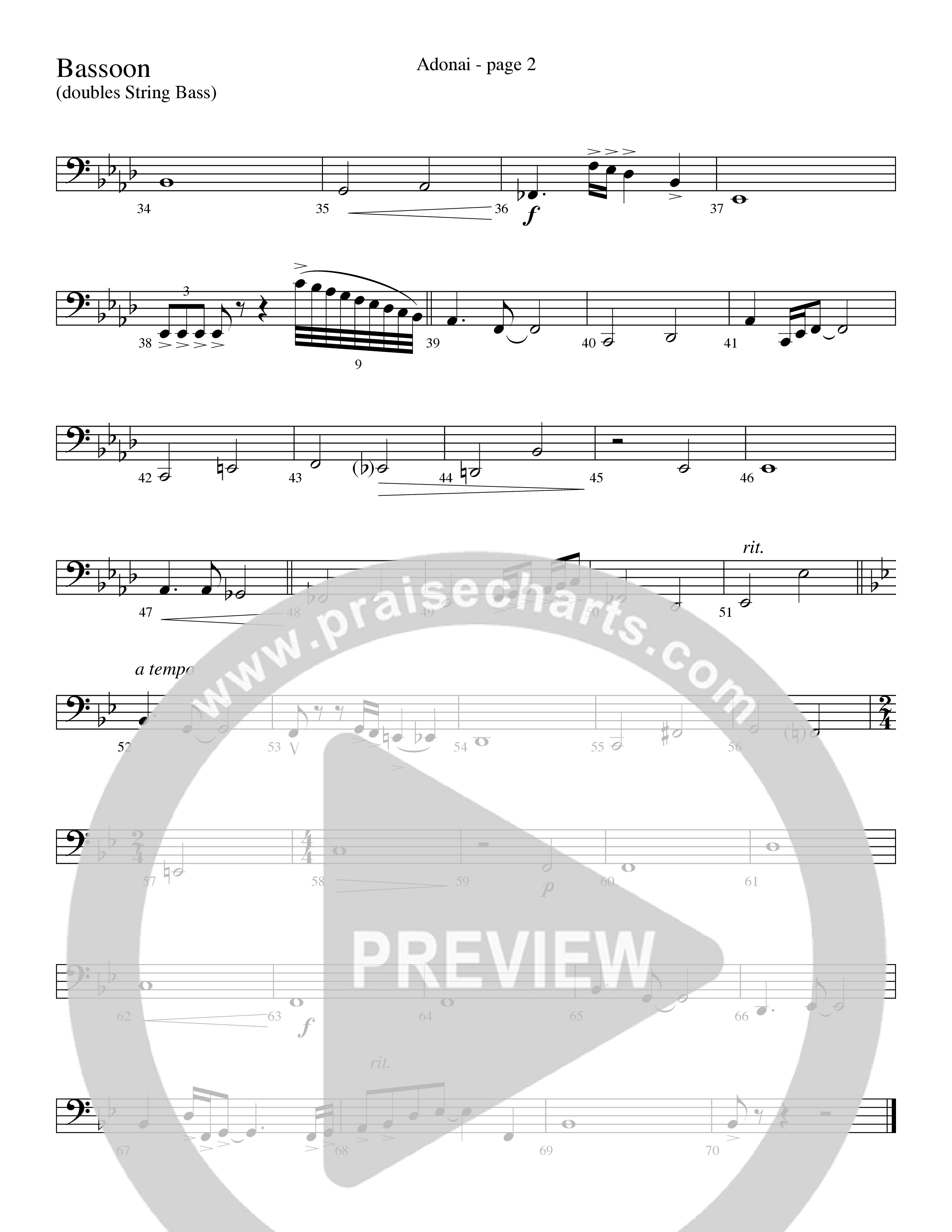 Adonai (Choral Anthem SATB) Bassoon (Word Music Choral / Bradley Knight / Regi Stone)