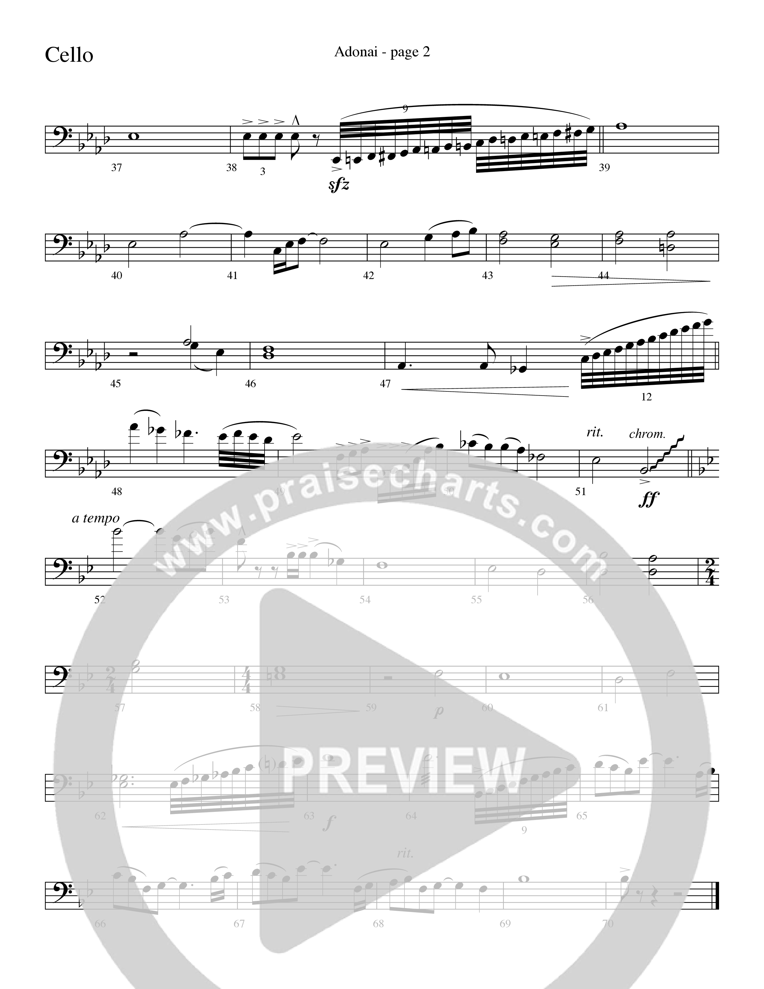 Adonai (Choral Anthem SATB) Cello (Word Music Choral / Bradley Knight / Regi Stone)