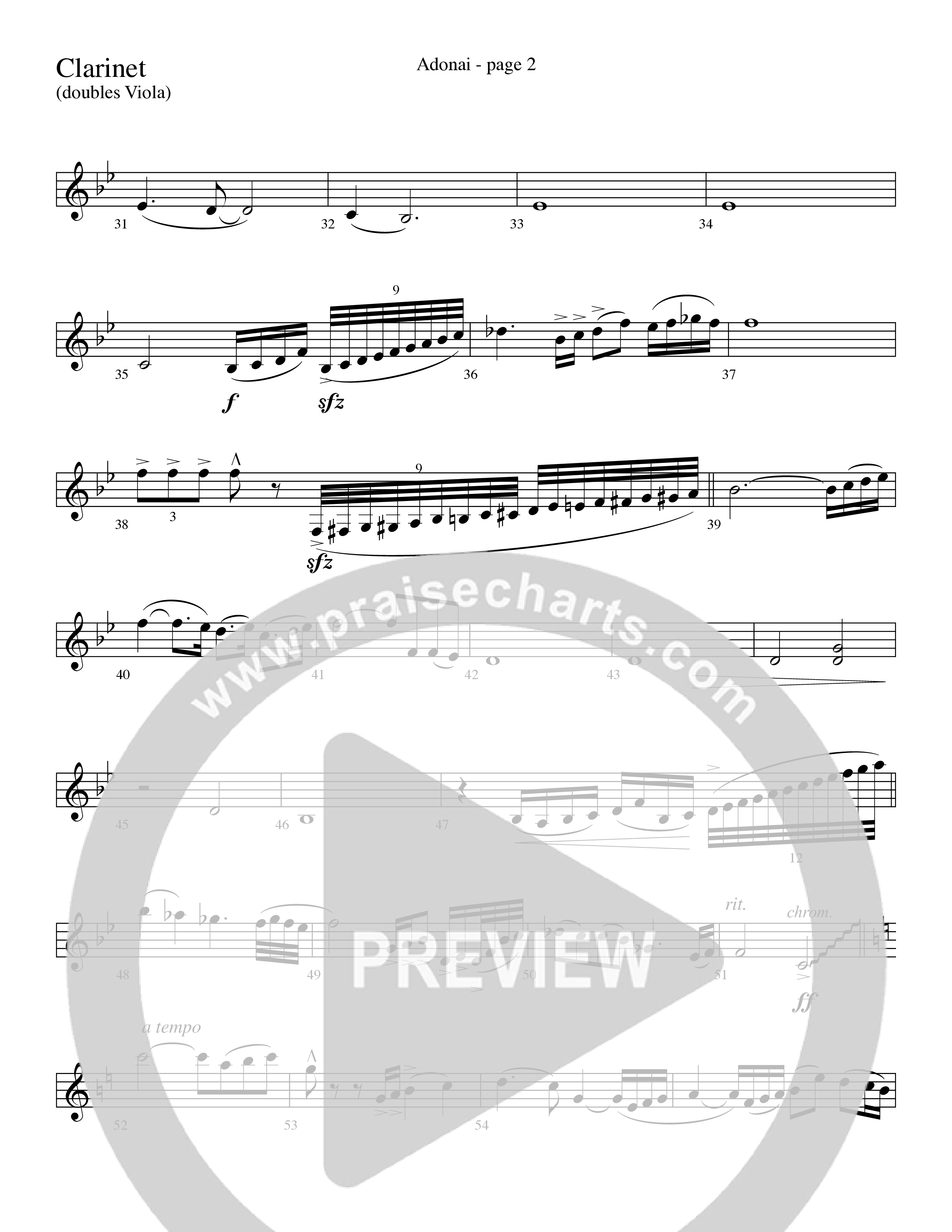 Adonai (Choral Anthem SATB) Clarinet (Word Music Choral / Bradley Knight / Regi Stone)