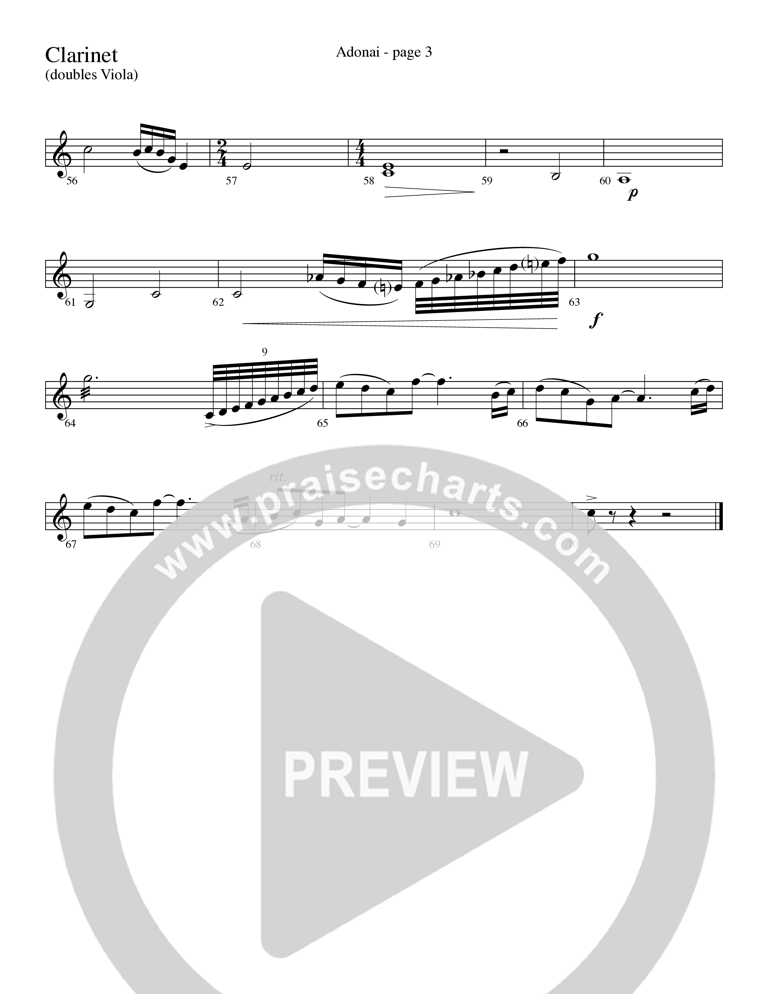 Adonai (Choral Anthem SATB) Clarinet (Word Music Choral / Bradley Knight / Regi Stone)