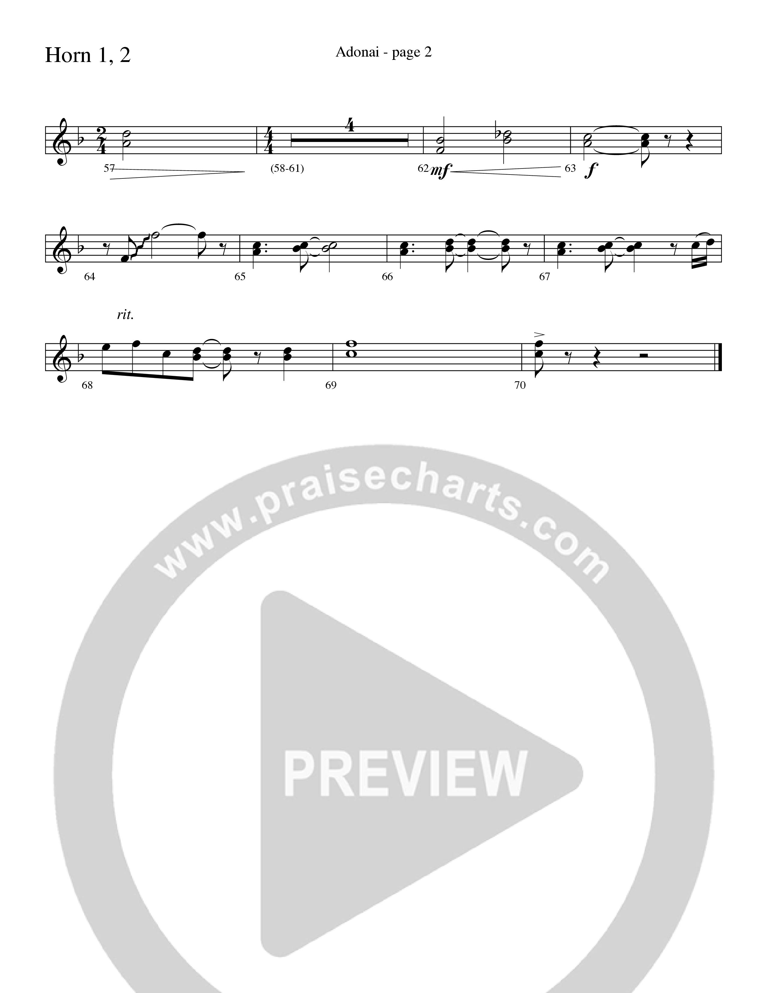 Adonai (Choral Anthem SATB) French Horn (Word Music Choral / Bradley Knight / Regi Stone)