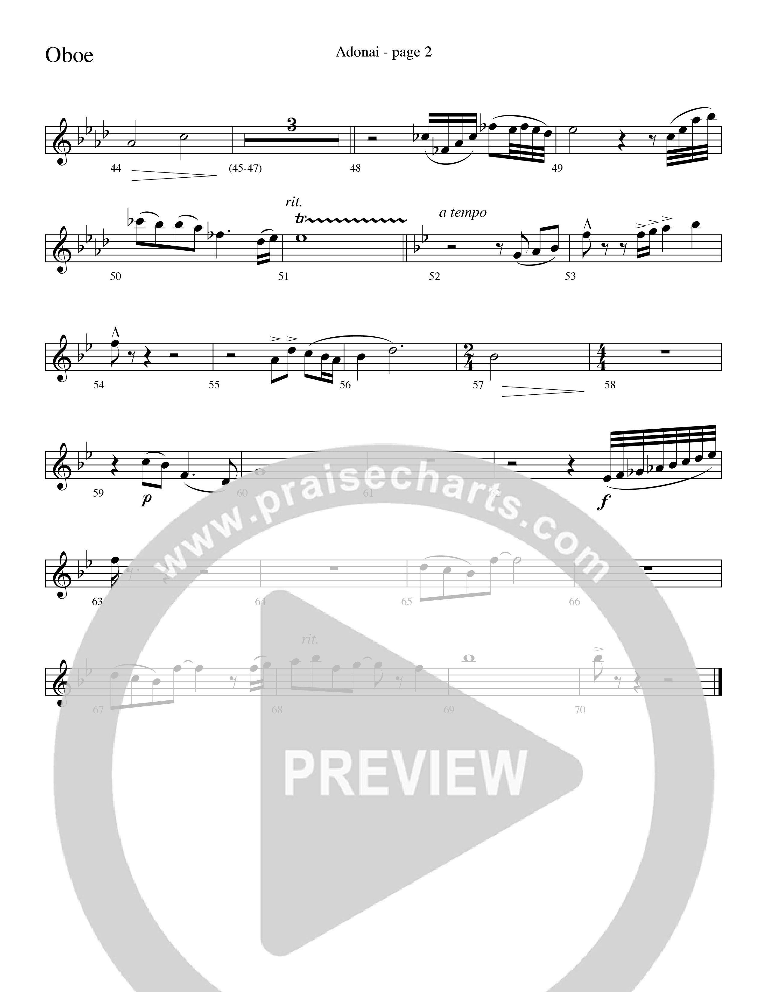 Adonai (Choral Anthem SATB) Oboe (Word Music Choral / Bradley Knight / Regi Stone)