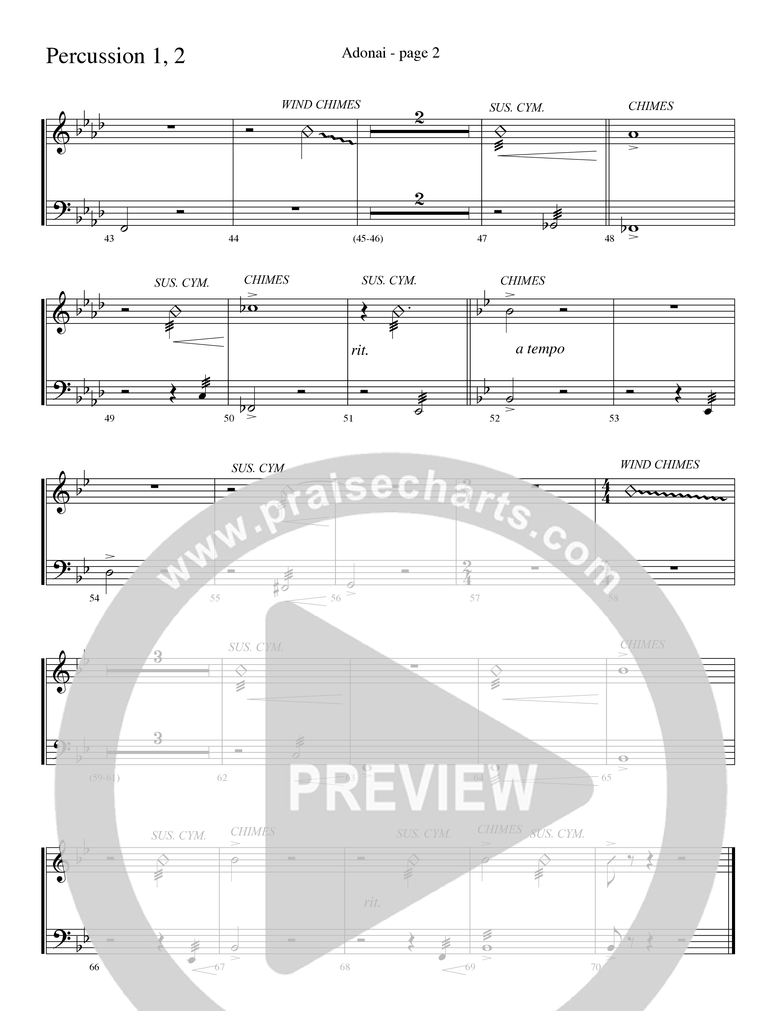 Adonai (Choral Anthem SATB) Percussion (Word Music Choral / Bradley Knight / Regi Stone)