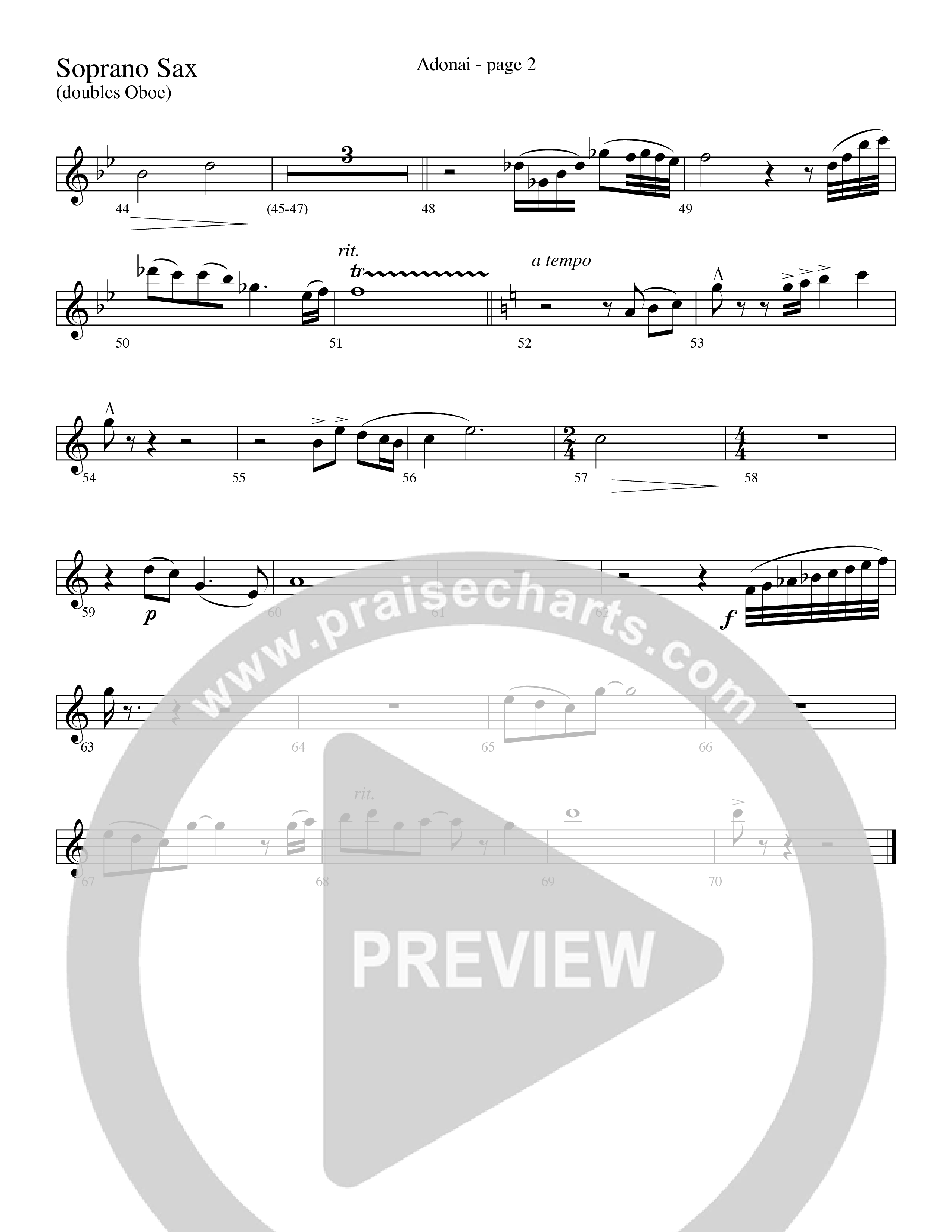 Adonai (Choral Anthem SATB) Soprano Sax (Word Music Choral / Bradley Knight / Regi Stone)