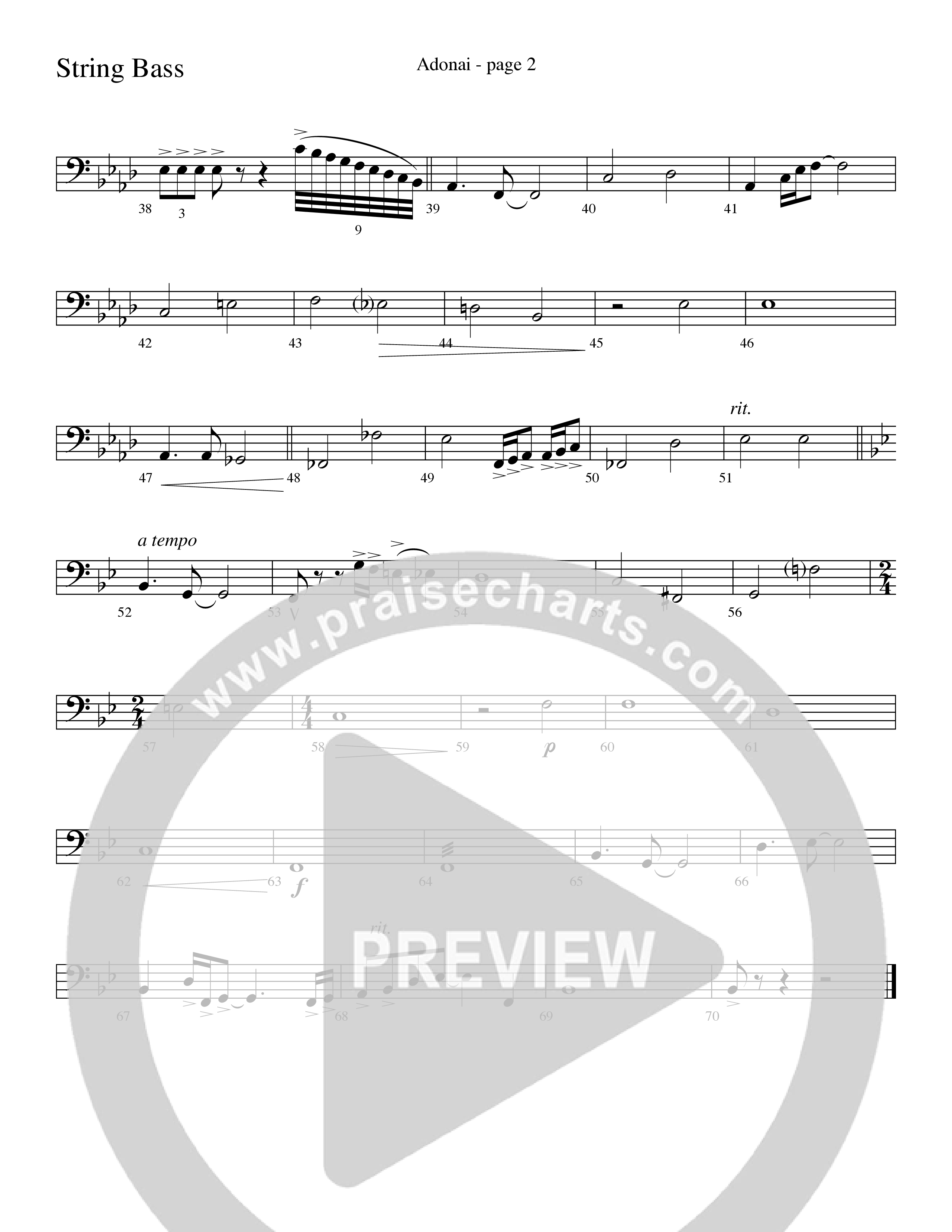 Adonai (Choral Anthem SATB) String Bass (Word Music Choral / Bradley Knight / Regi Stone)