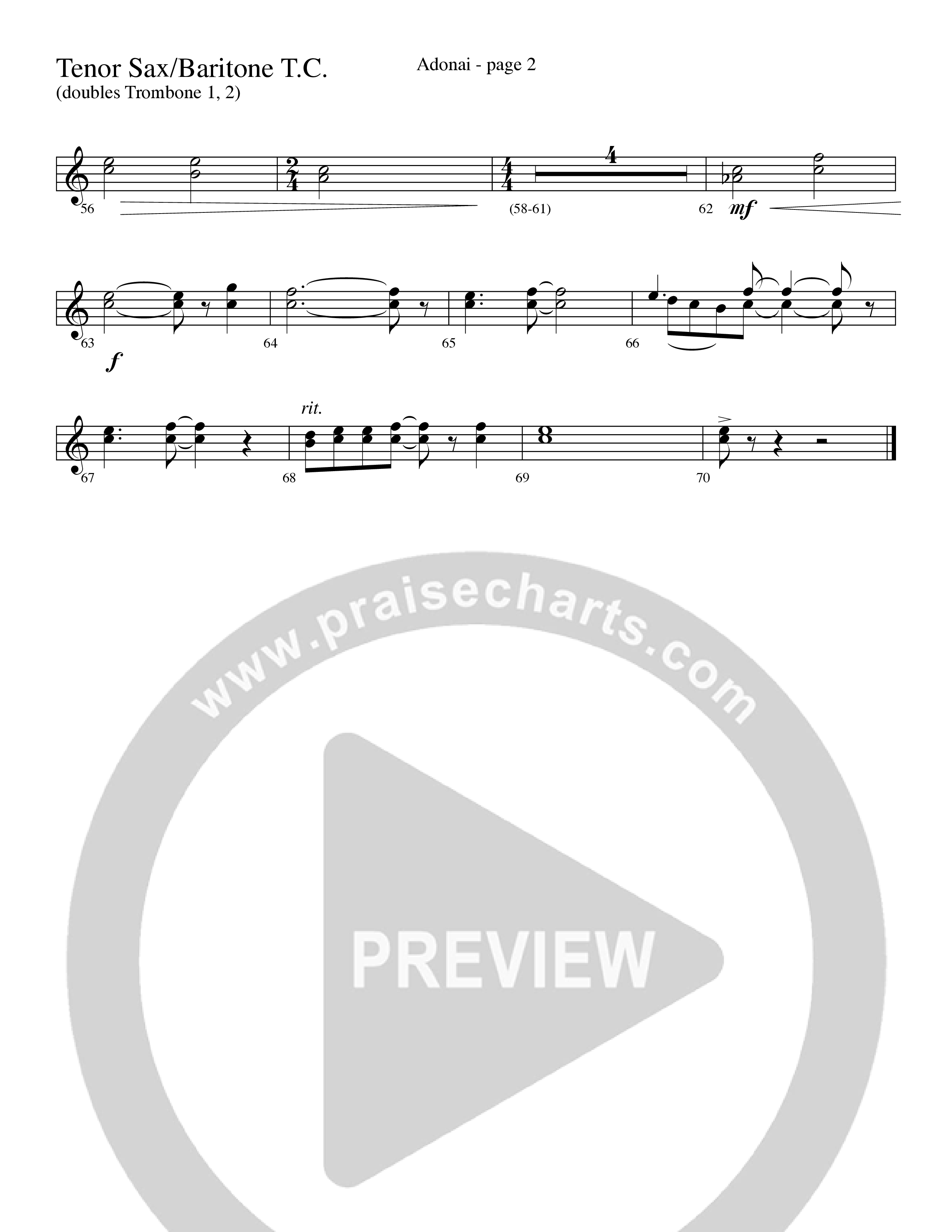 Adonai (Choral Anthem SATB) Tenor Sax/Baritone T.C. (Word Music Choral / Bradley Knight / Regi Stone)