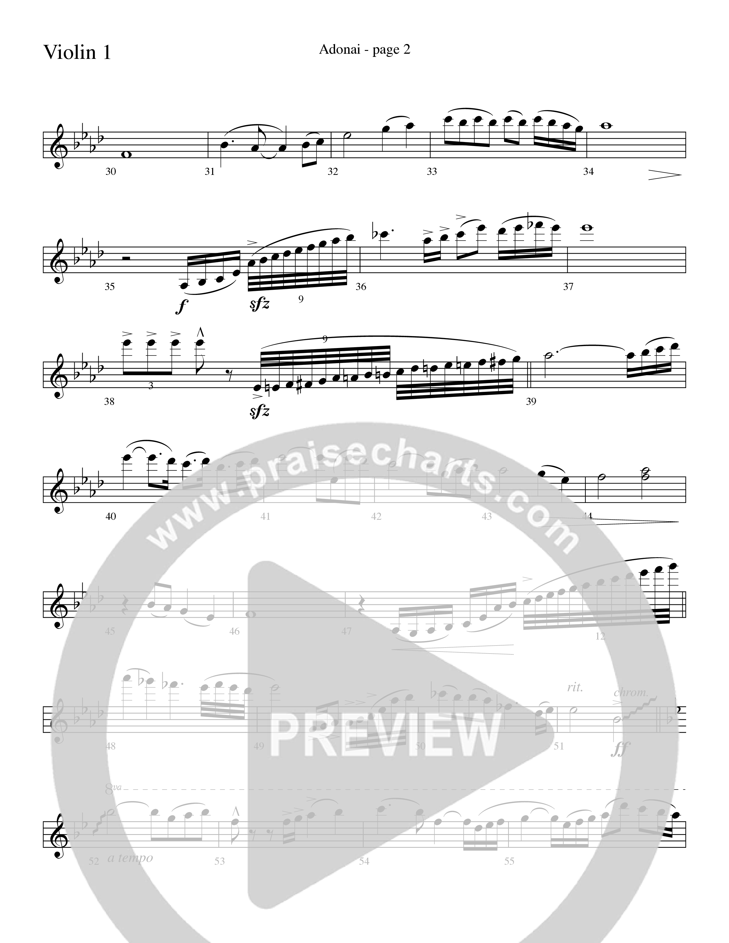 Adonai (Choral Anthem SATB) Violin 1/2 (Word Music Choral / Bradley Knight / Regi Stone)