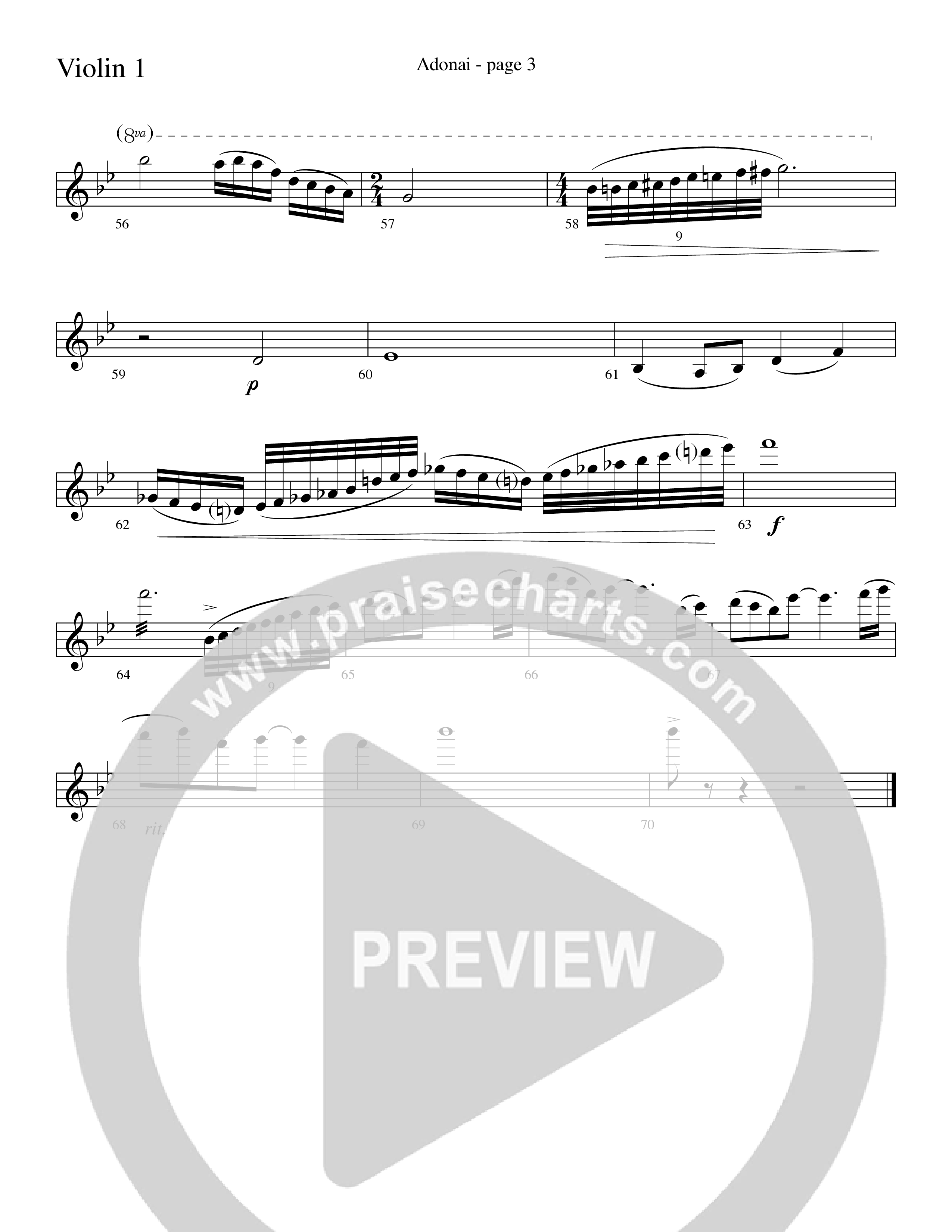 Adonai (Choral Anthem SATB) Violin 1/2 (Word Music Choral / Bradley Knight / Regi Stone)