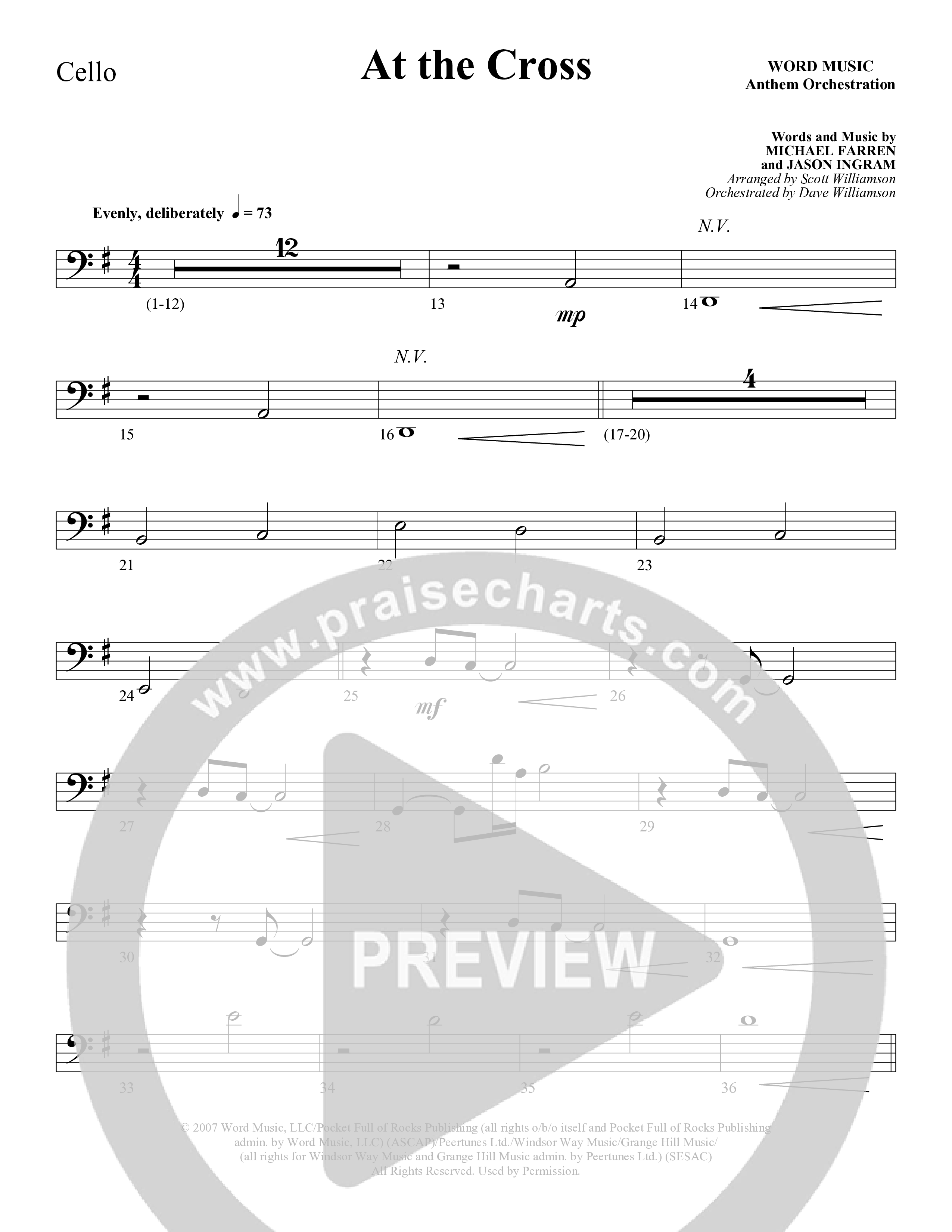 At the Cross (Choral Anthem SATB) Cello (Word Music Choral)