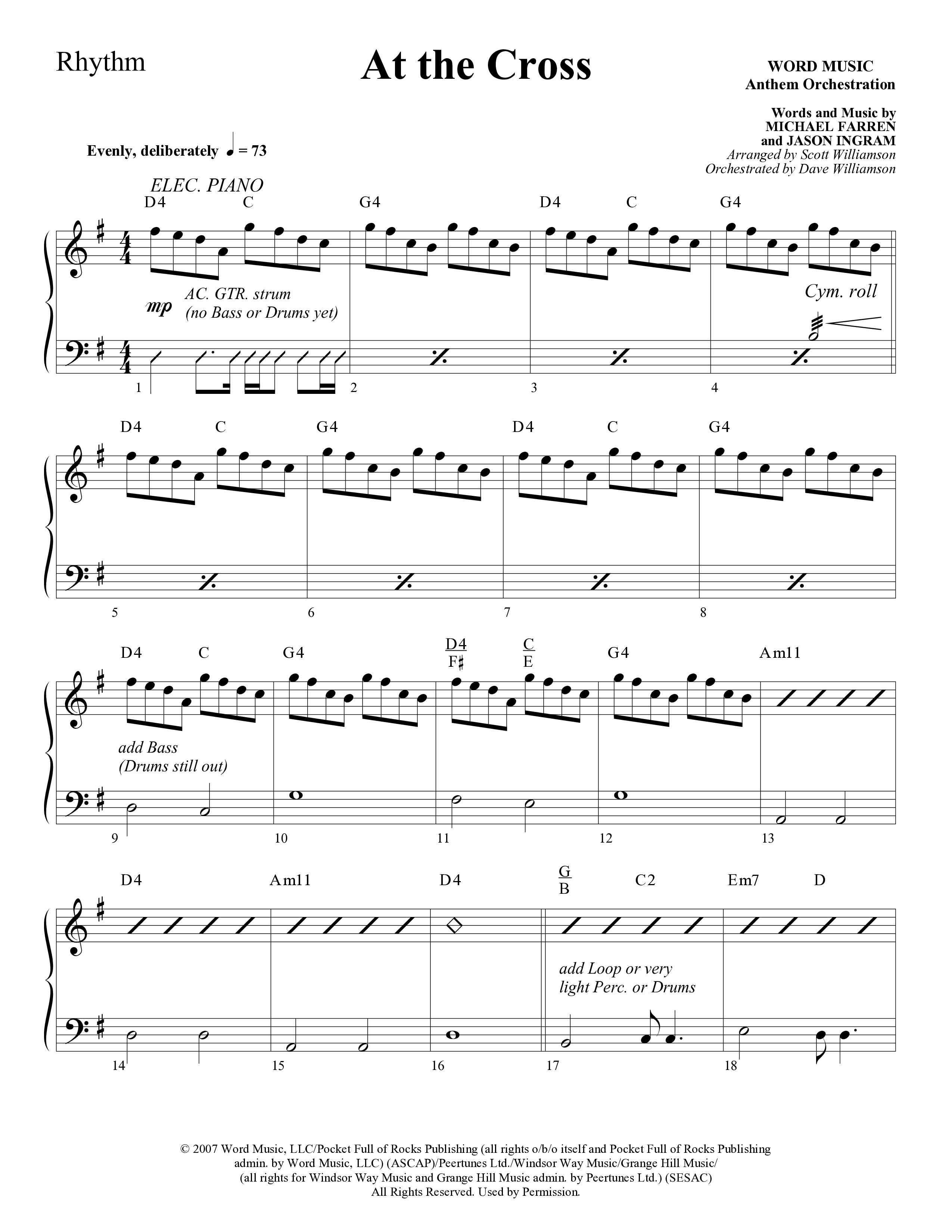 At the Cross (Choral Anthem SATB) Rhythm Chart (Word Music Choral)