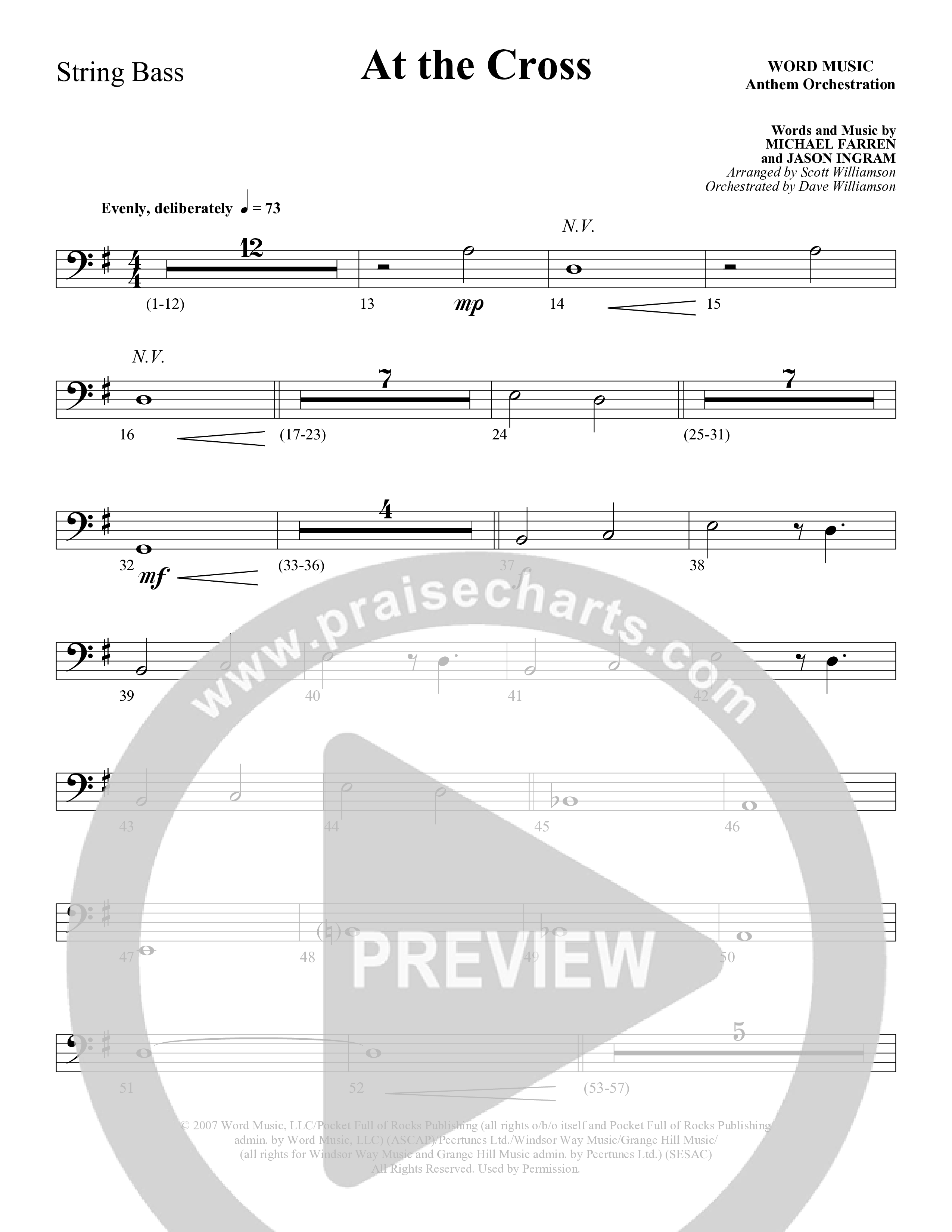 At the Cross (Choral Anthem SATB) String Bass (Word Music Choral)
