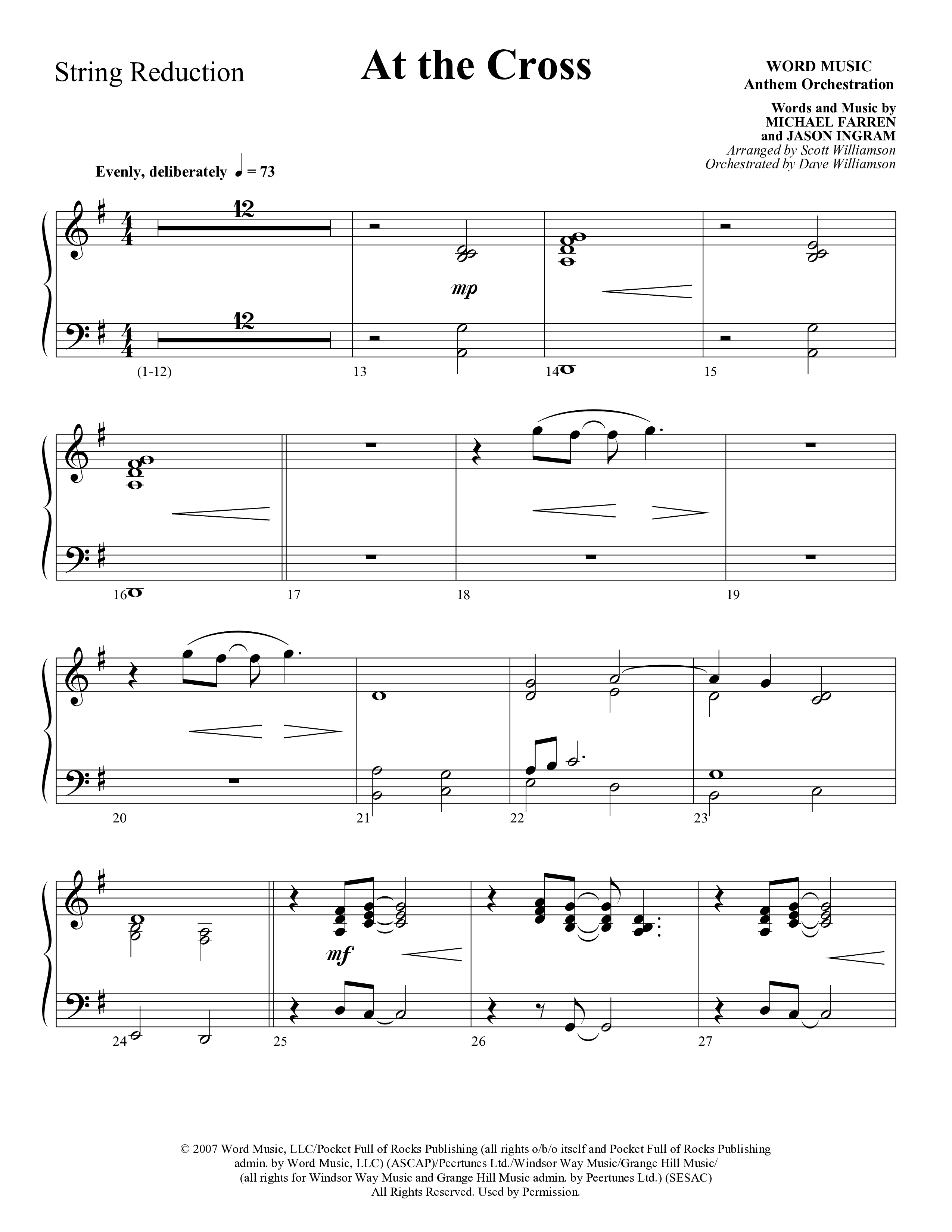 At the Cross (Choral Anthem SATB) String Reduction (Word Music Choral)