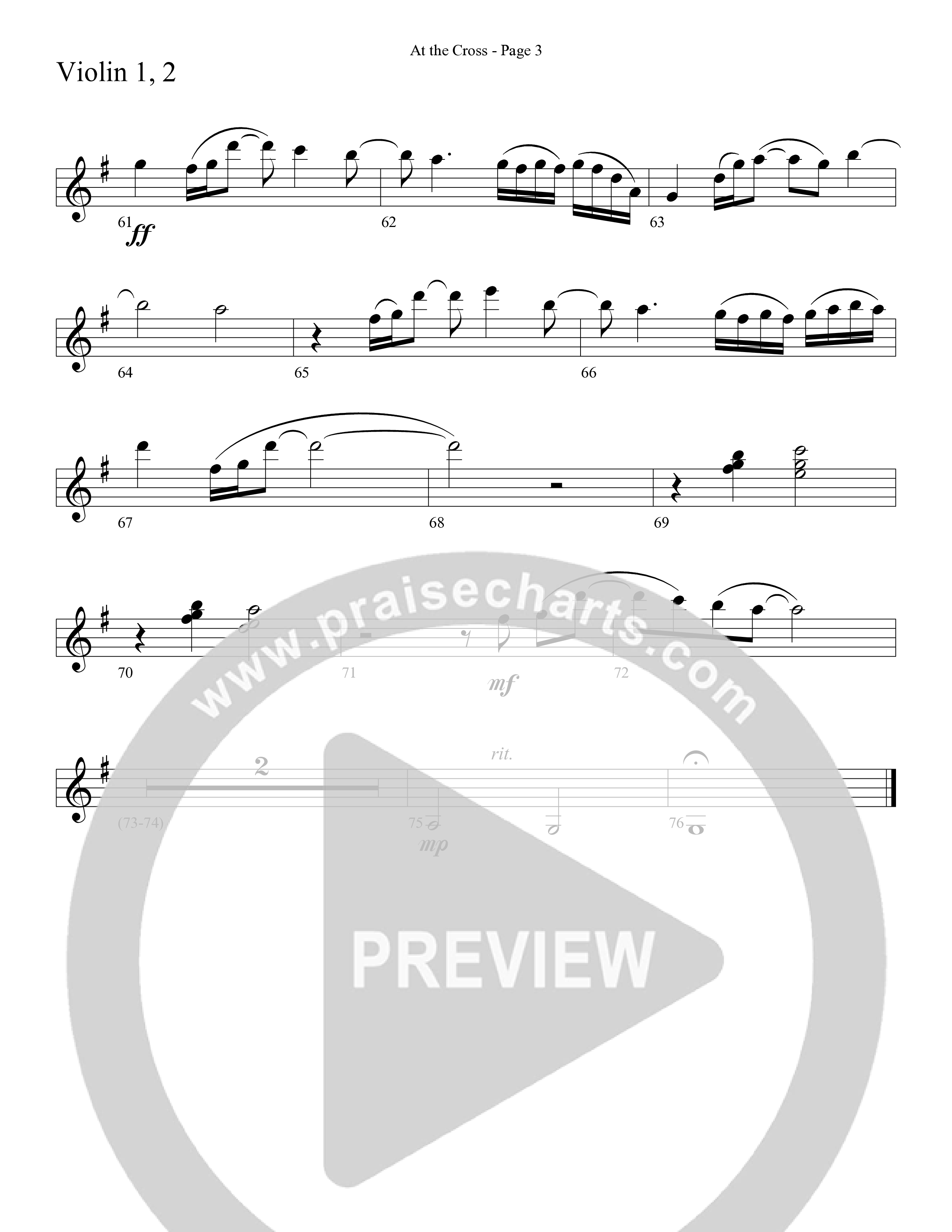 At the Cross (Choral Anthem SATB) Violin 1/2 (Word Music Choral)