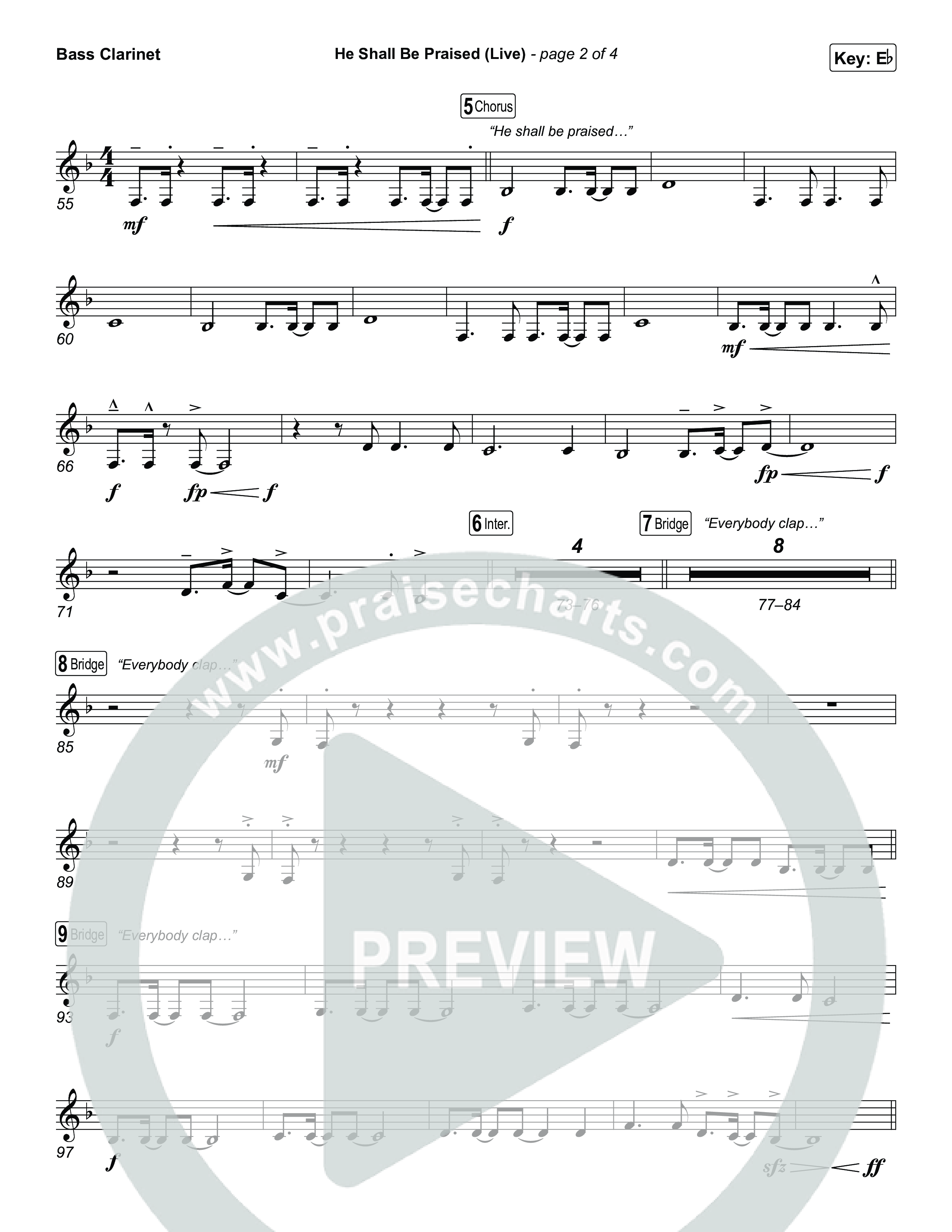 He Shall Be Praised (Live) Bass Clarinet (The Belonging Co / David Dennis)