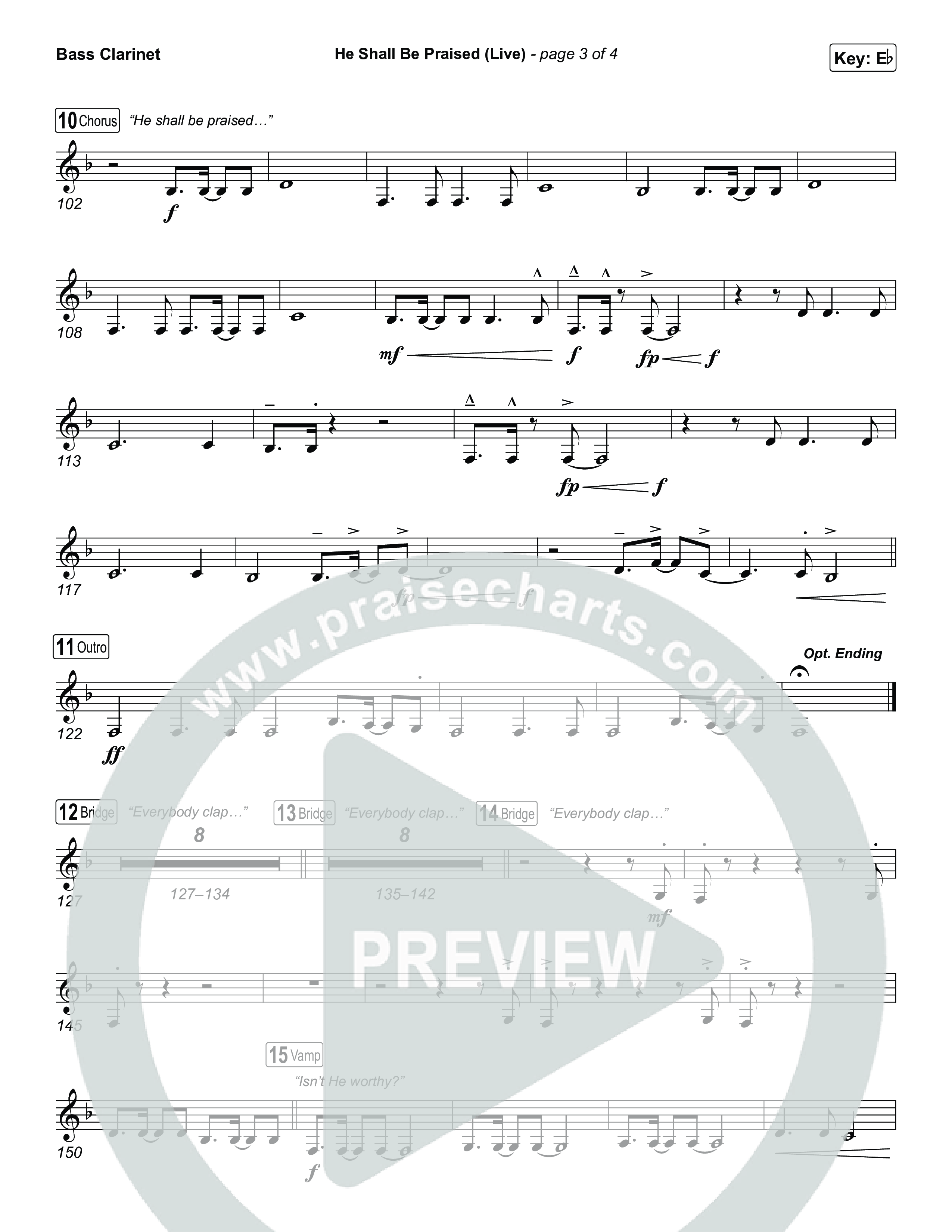 He Shall Be Praised (Live) Bass Clarinet (The Belonging Co / David Dennis)