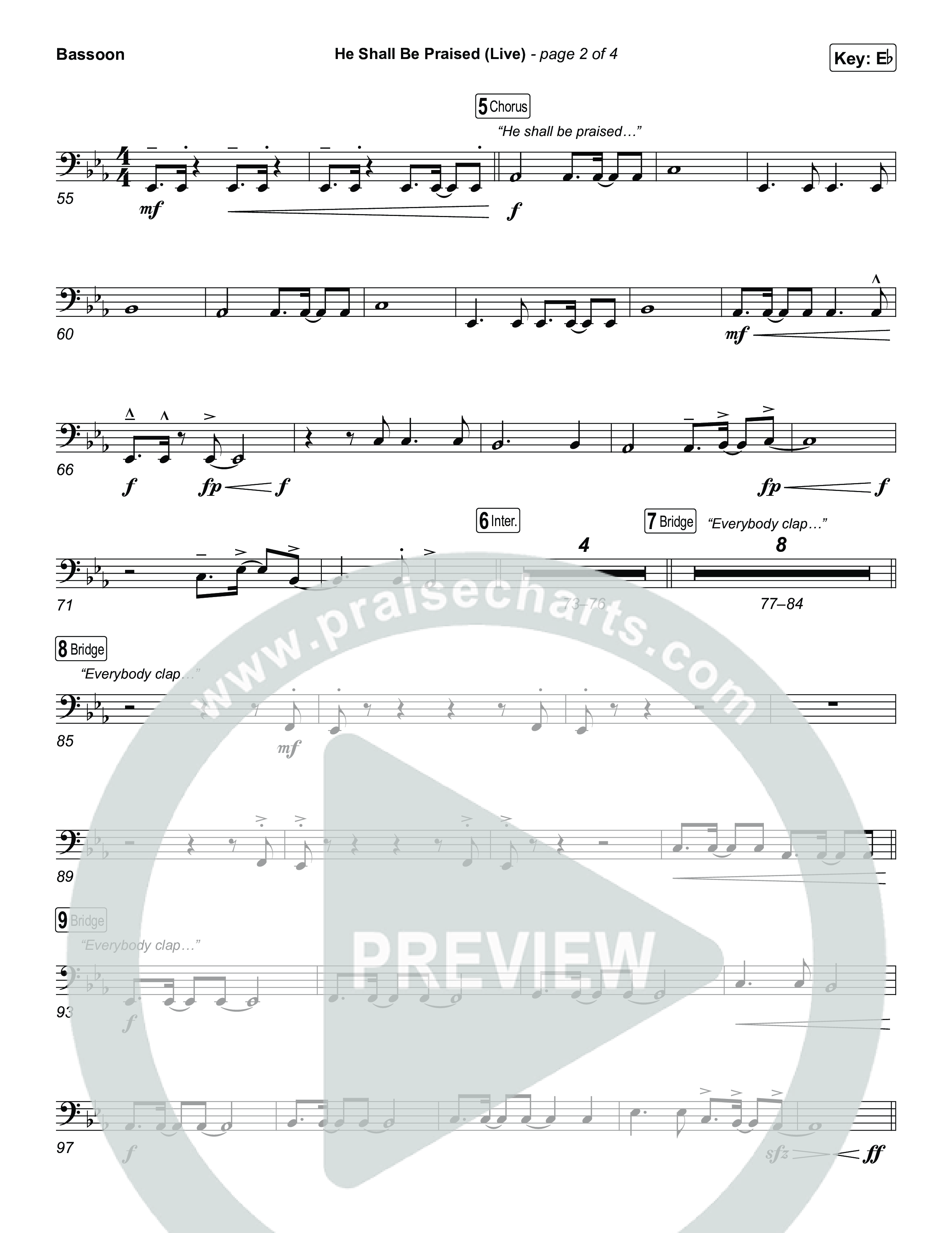 He Shall Be Praised (Live) Bassoon (The Belonging Co / David Dennis)