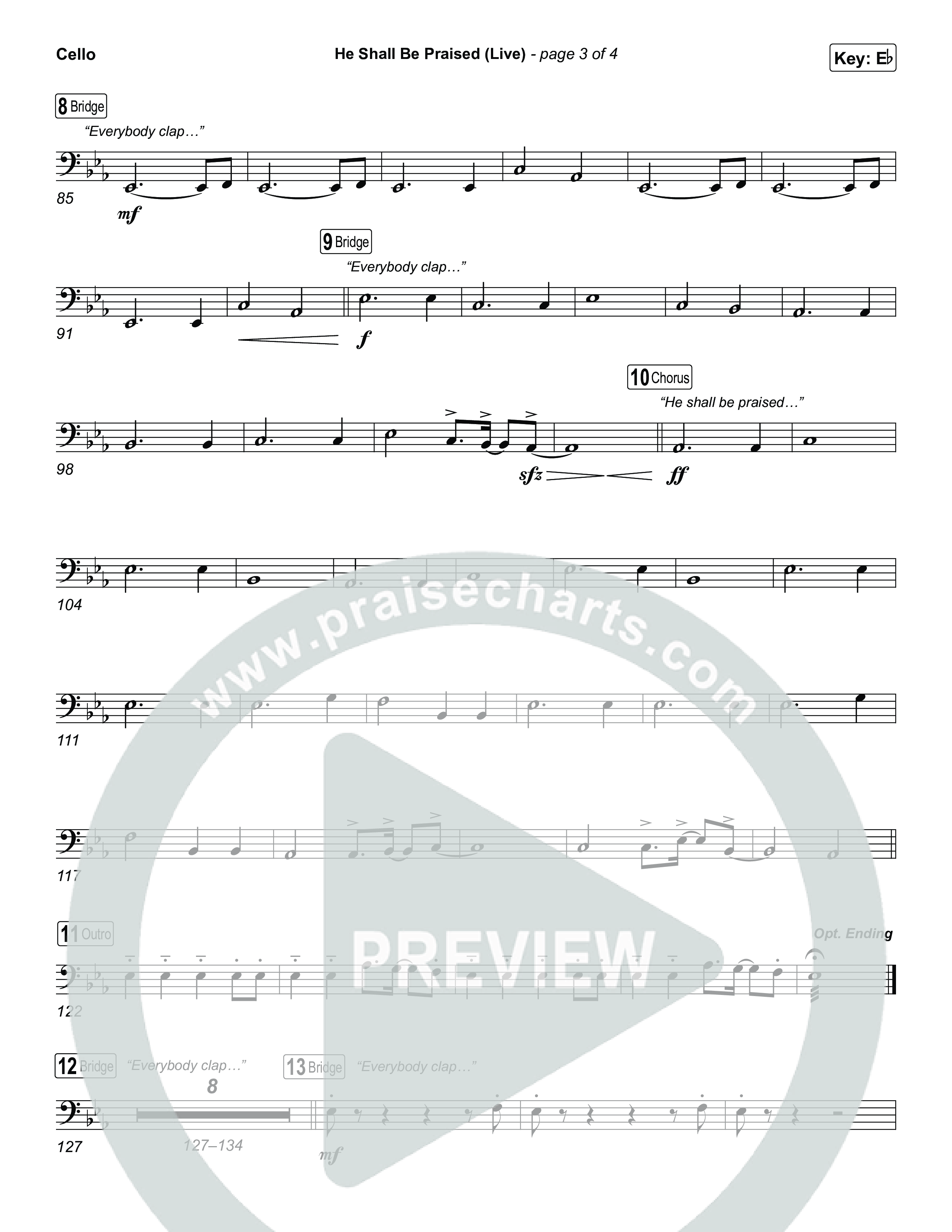 He Shall Be Praised (Live) Cello (The Belonging Co / David Dennis)